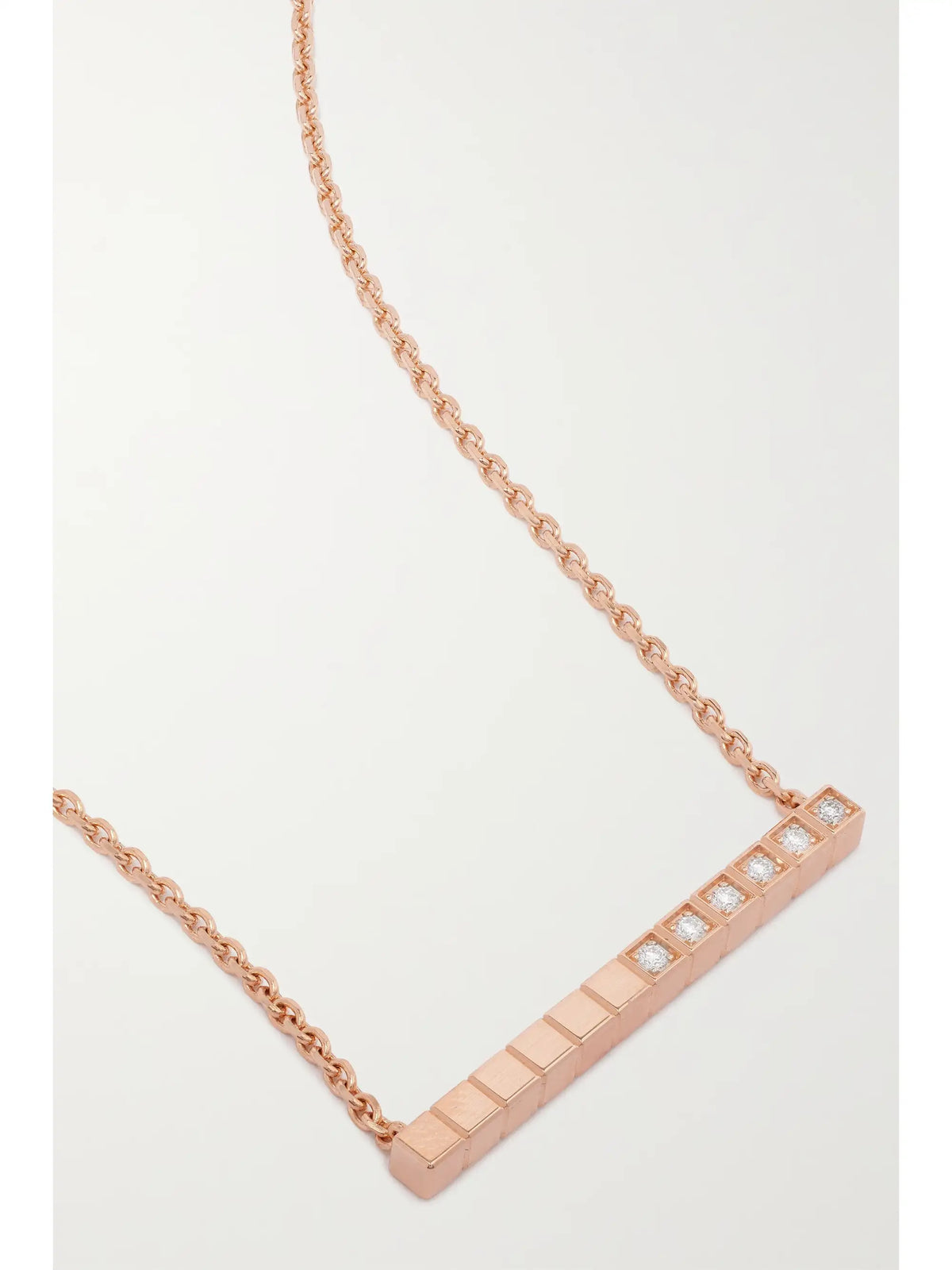Ice Cube Pure 18-karat Rose Gold Diamond Necklace