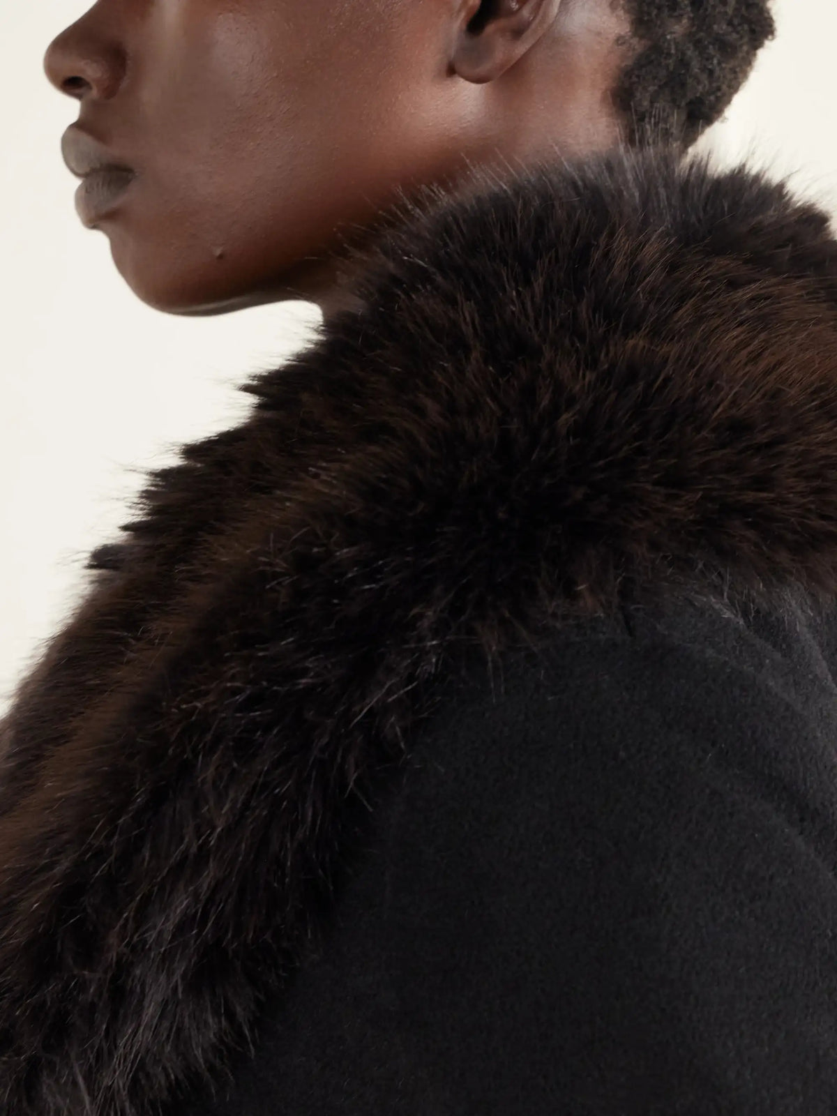 SIMKHAI Kinsley Belted Plush-trimmed Wool-blend Melton Coat