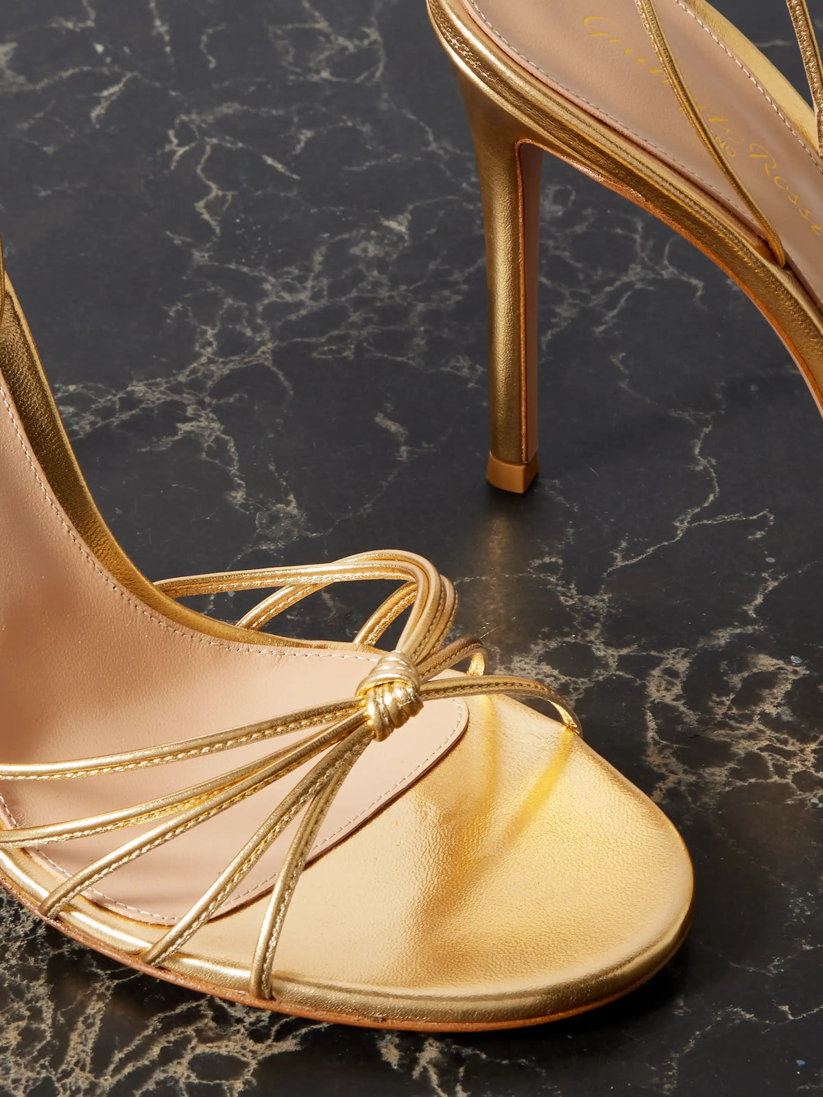 105 Lace-up Metallic Leather Sandals