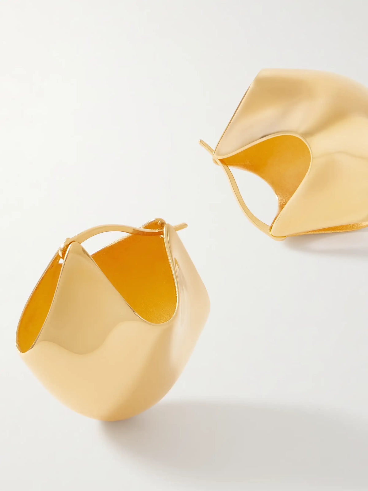 Lotus Medium Gold-plated Hoop Earrings