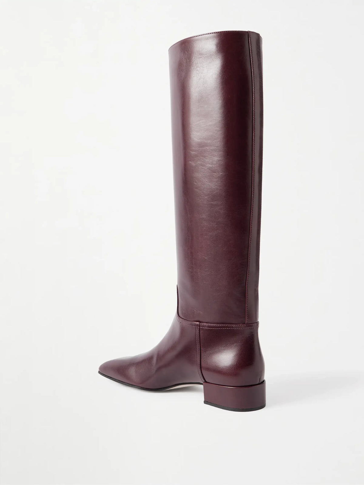 Classic Square Leather Knee Boots