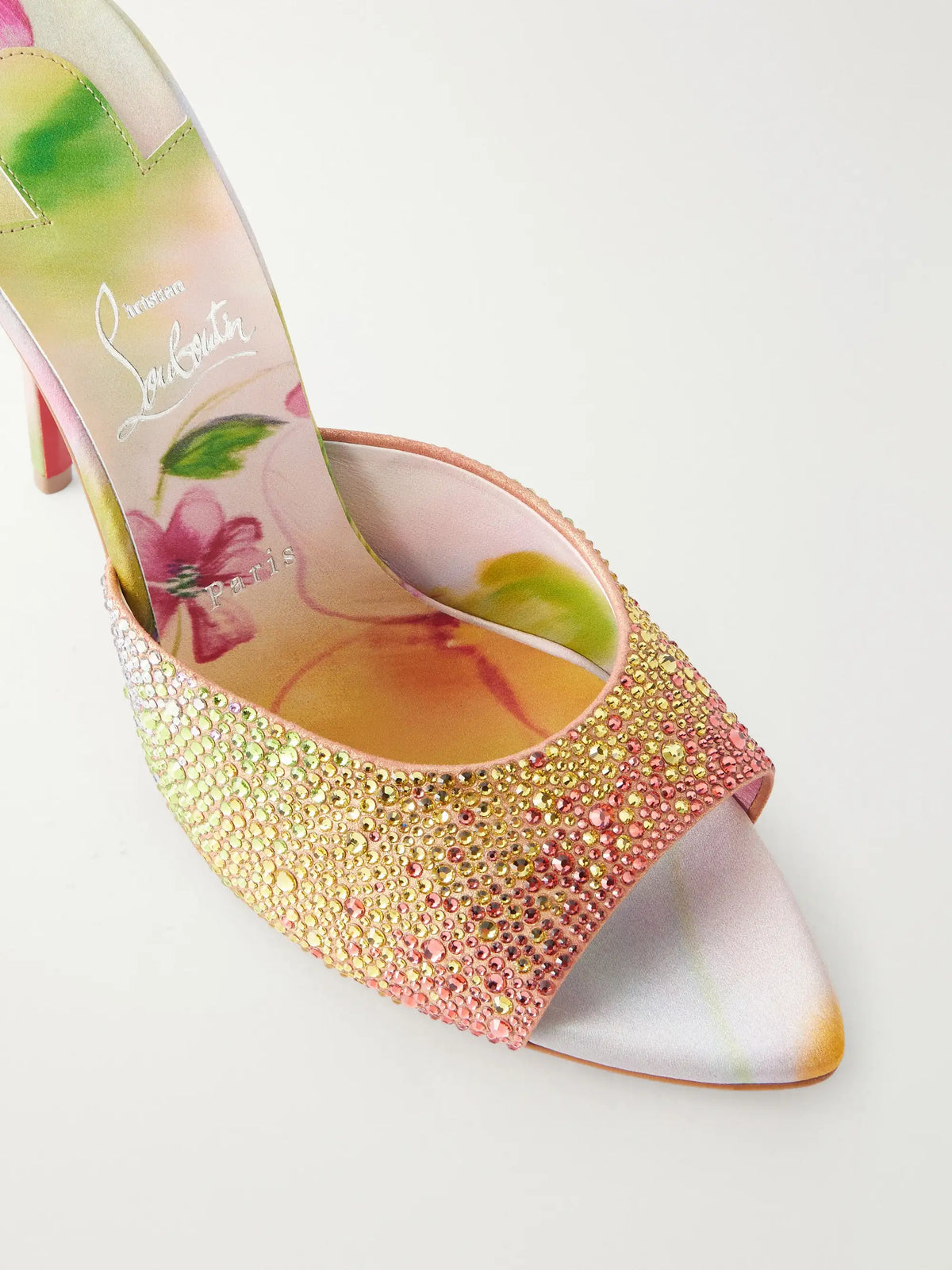 Miss Z 100 Crystal-embellished Satin Mules
