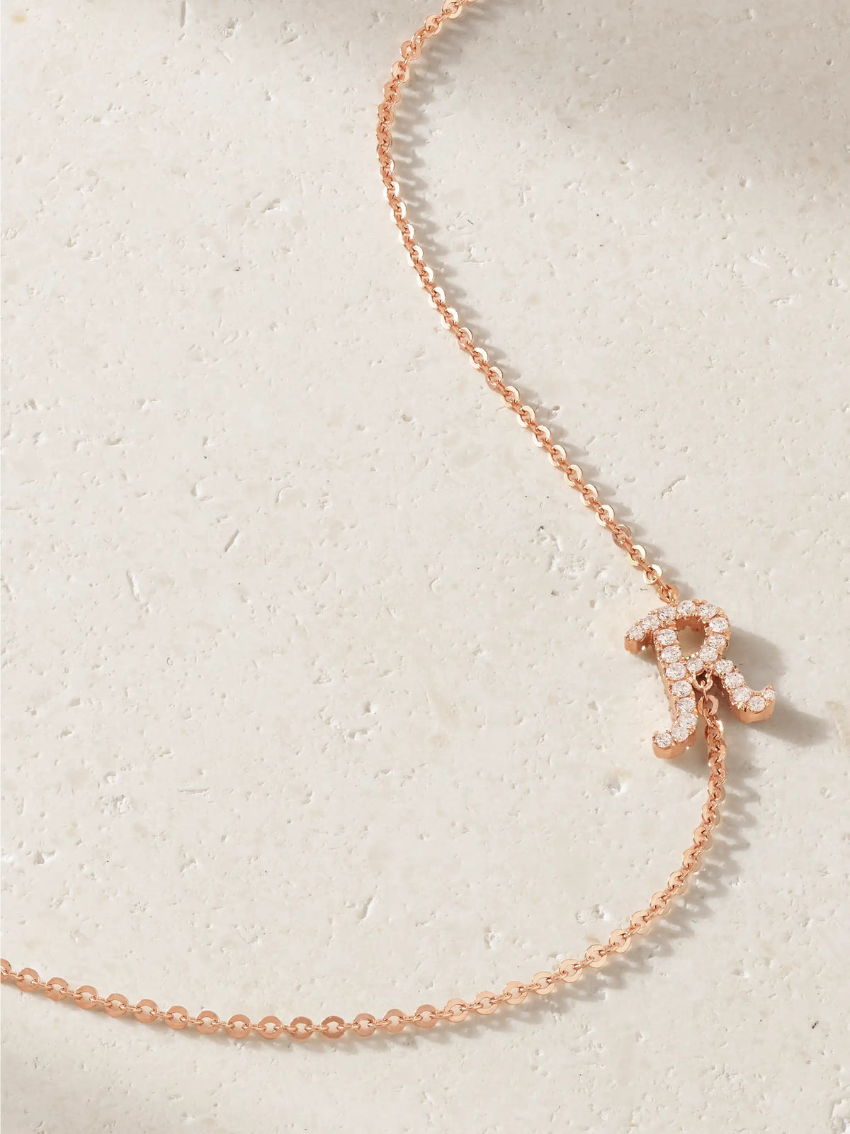 Initial 18-karat Rose Gold Diamond Necklace