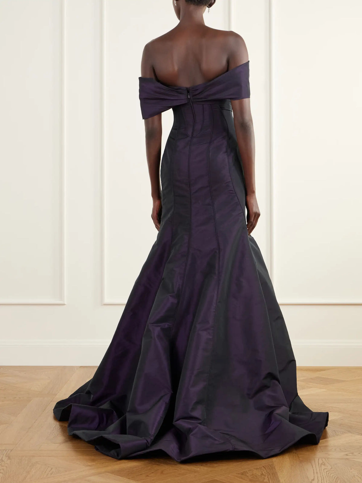 Marmar Halim Paneled Taffeta Corset Gown