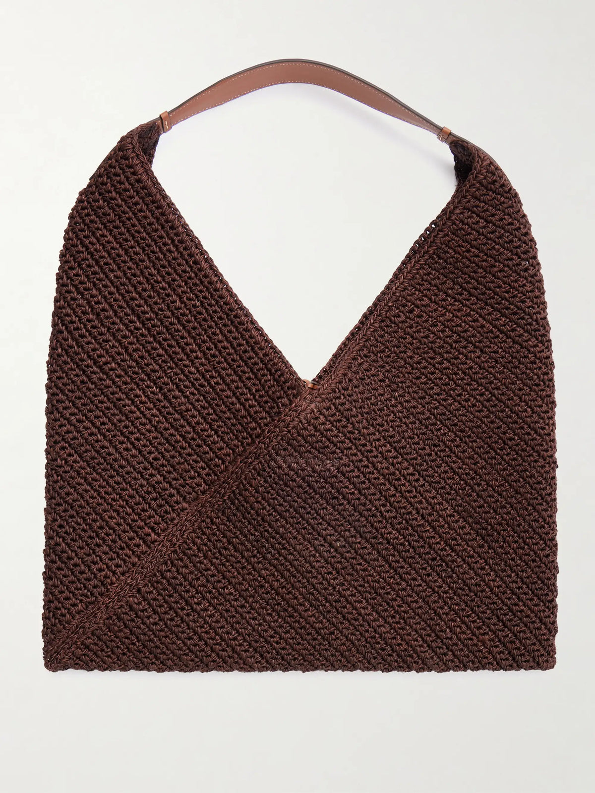 Origami Large Leather-trimmed Fique Tote
