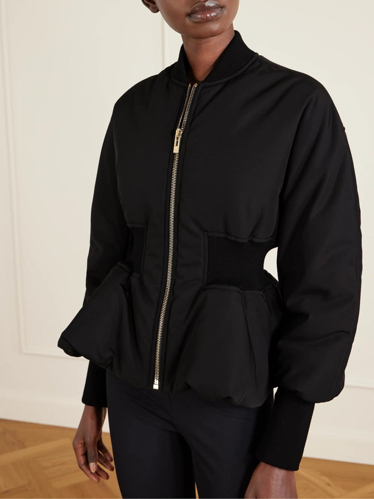 Peplum Shell Bomber Jacket