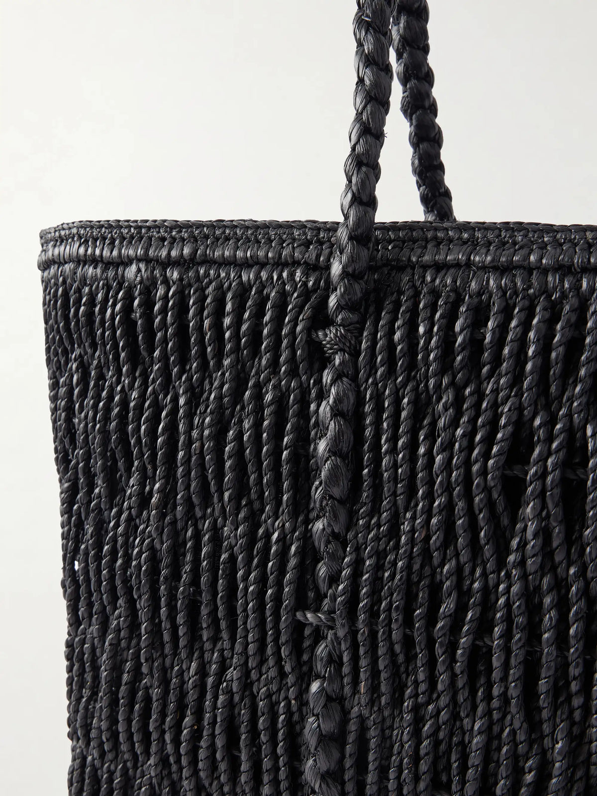 Georgica Leather-trimmed Raffia Tote Bag