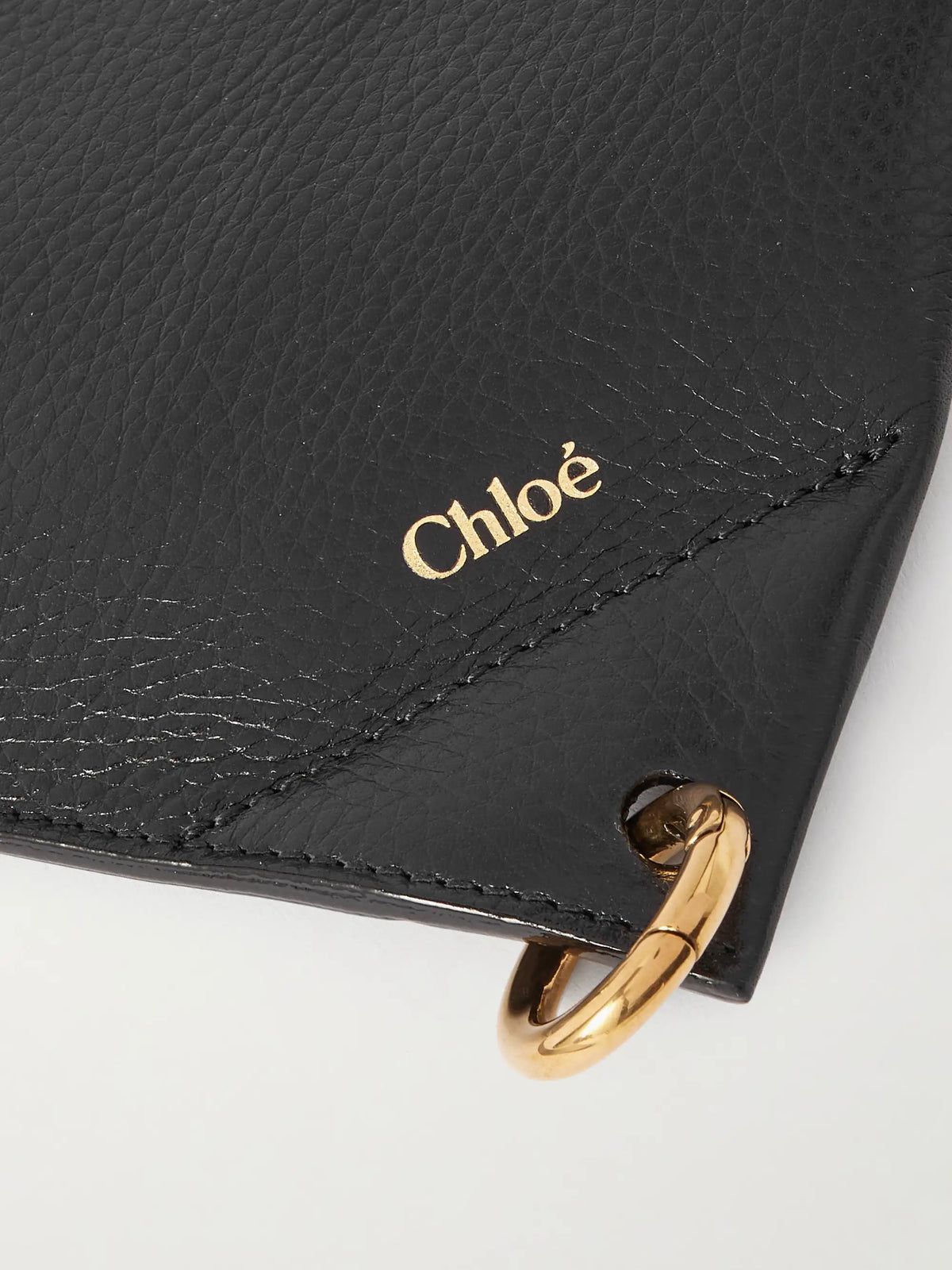 Embellished Textured-leather Pouch