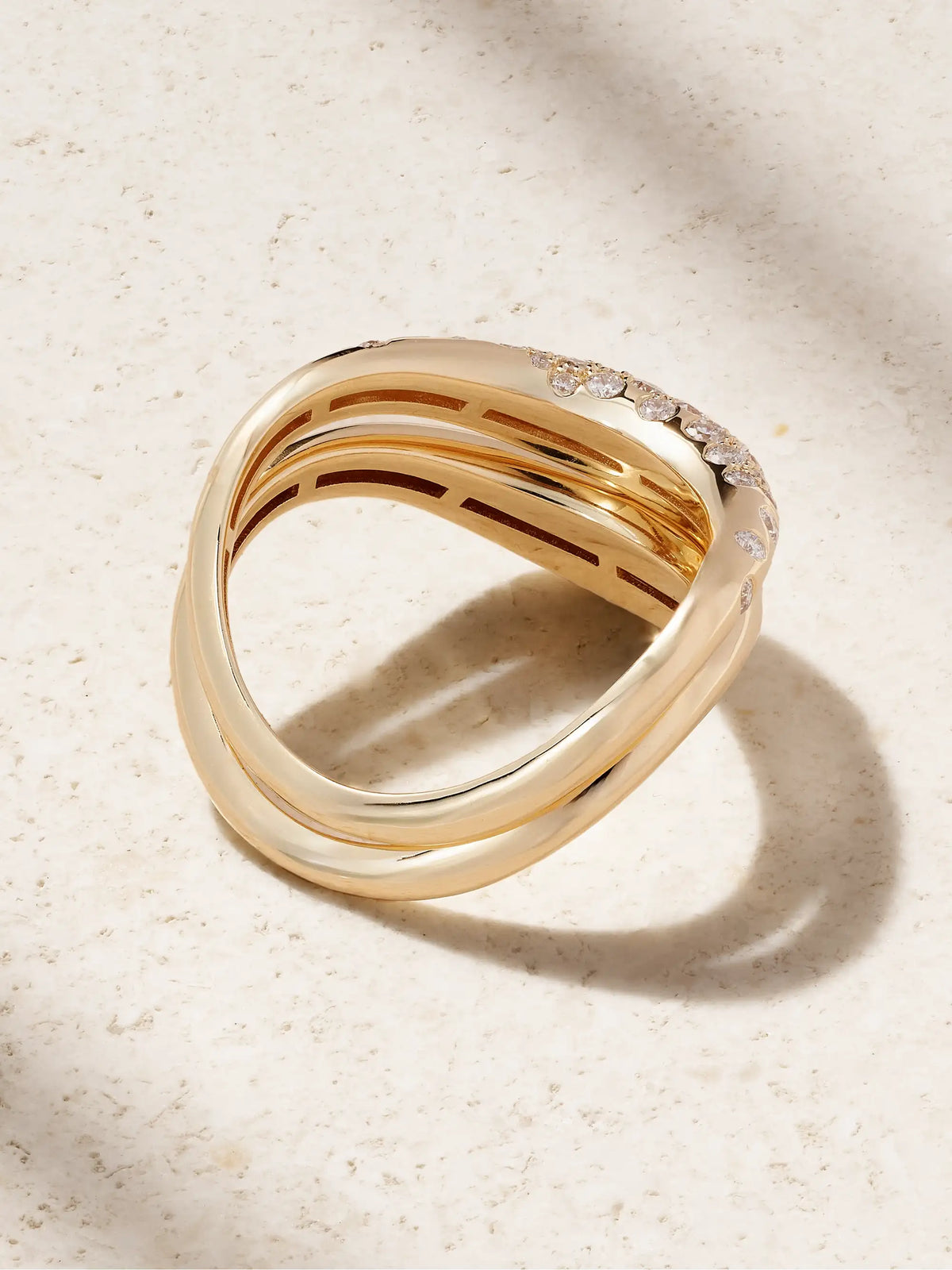 Boa Stackable Set Of Two 18-karat Gold Diamond Rings