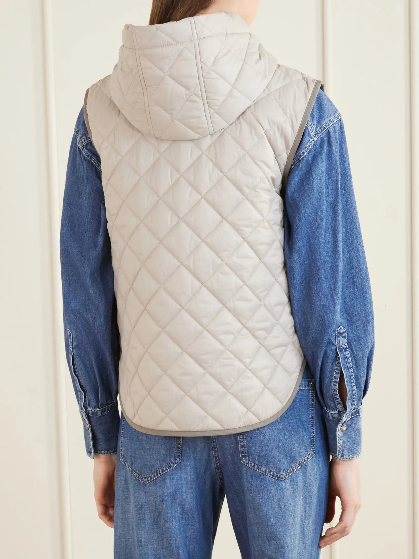 Hooded Quilted Shell Vest