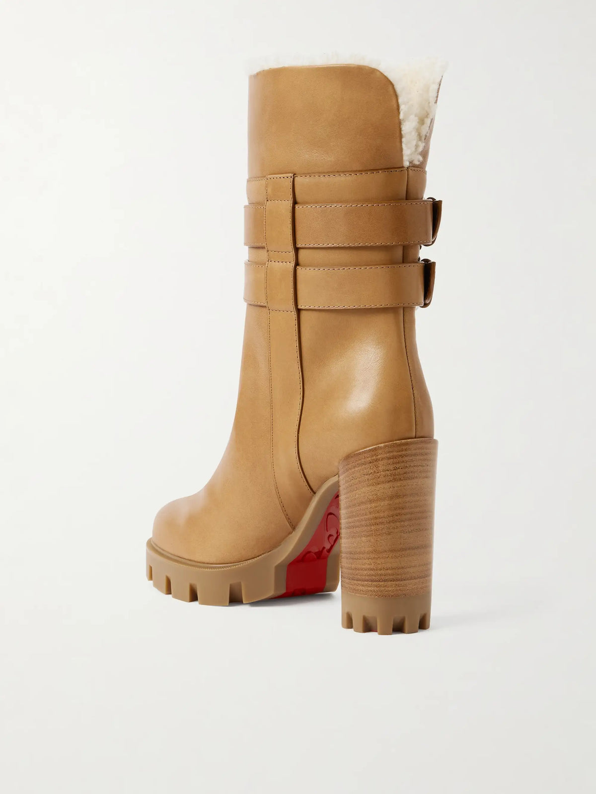 Elisawalk 100 Buckled Shearling-lined Leather Ankle Boots