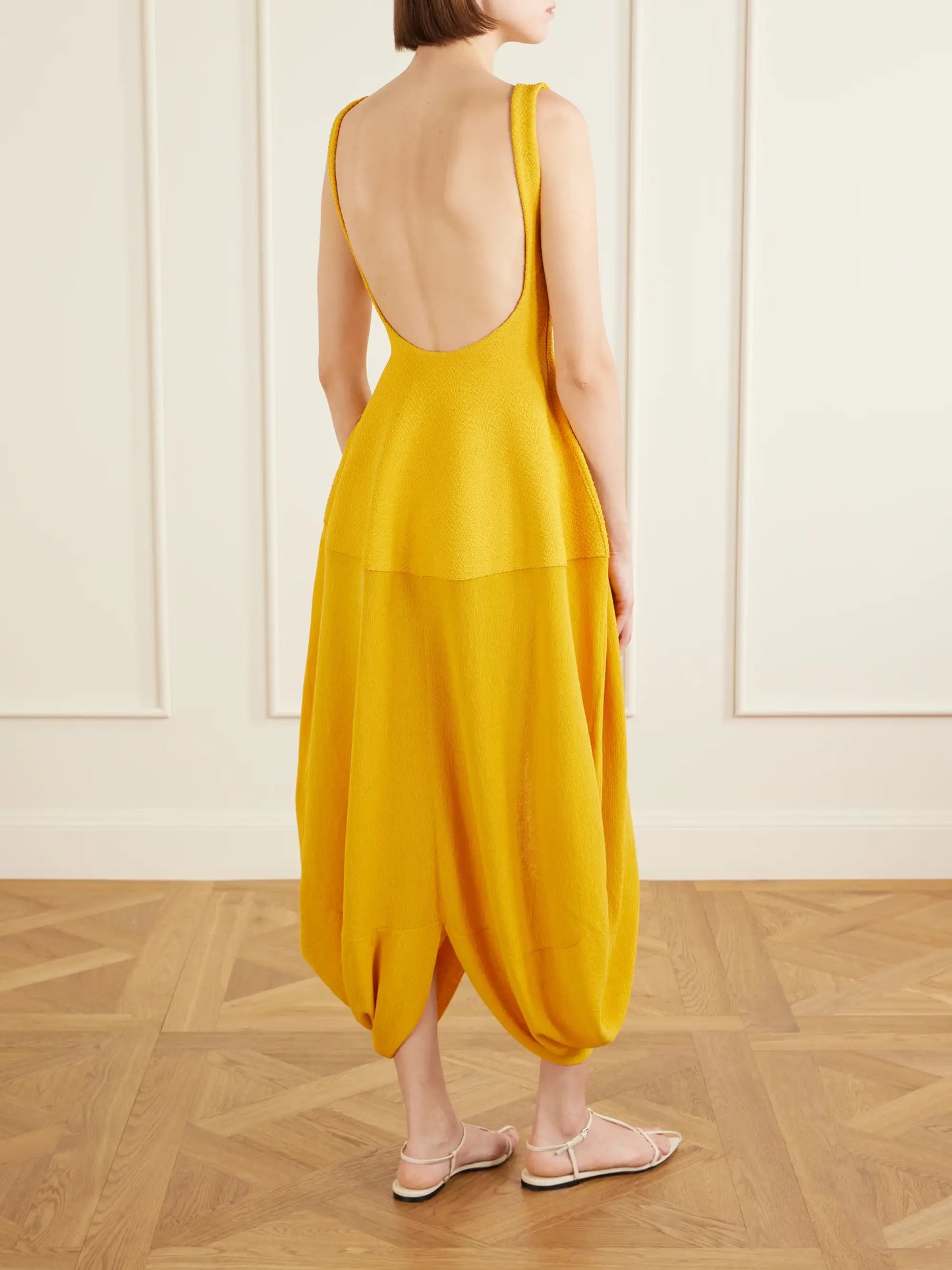 Sukki Open-back Draped Jersey Midi Dress