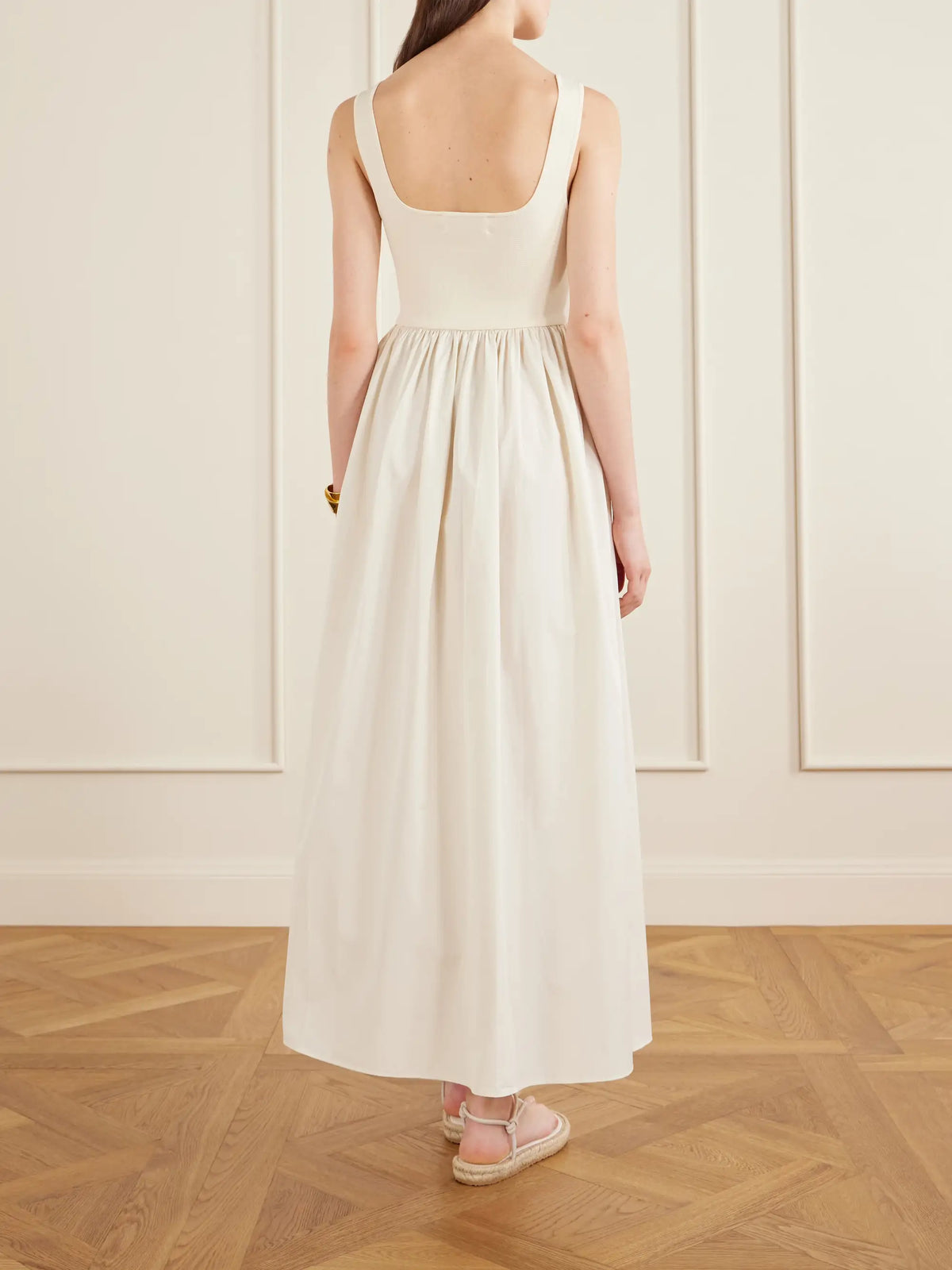 Matteau Cotton-poplin And Stretch-knit Maxi Dress