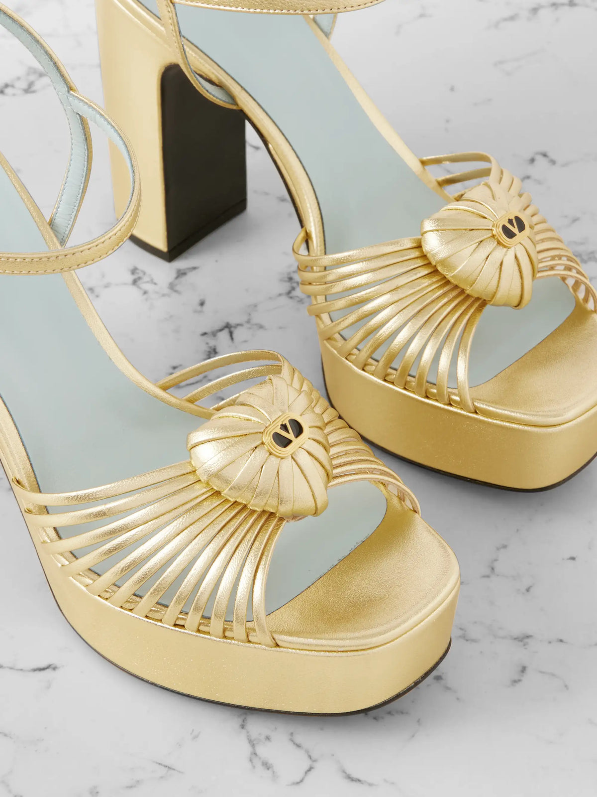 Royal 115 Embellished Metallic Leather Platform Sandals