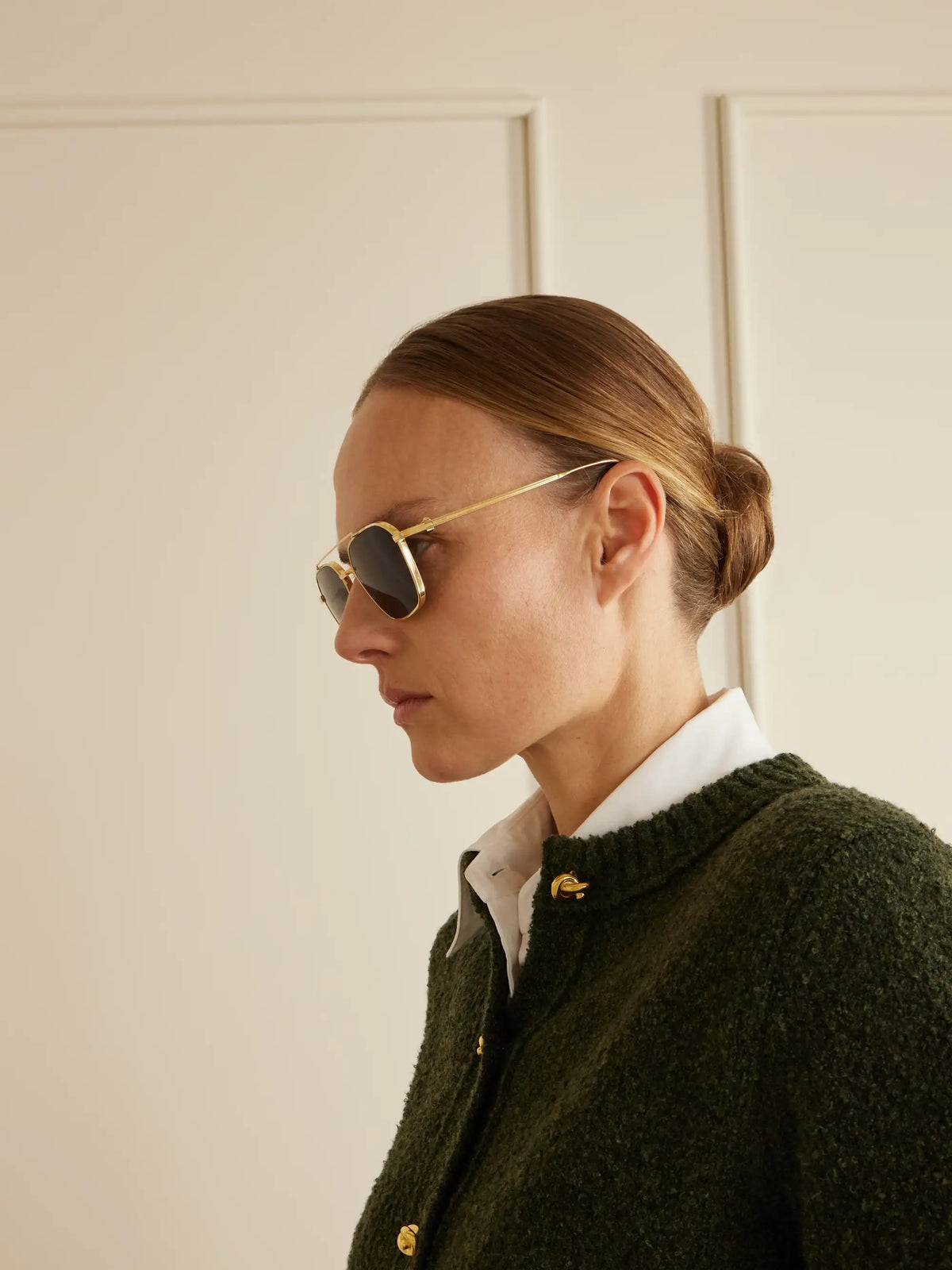 Pasha Gold-tone Aviator-style Sunglasses