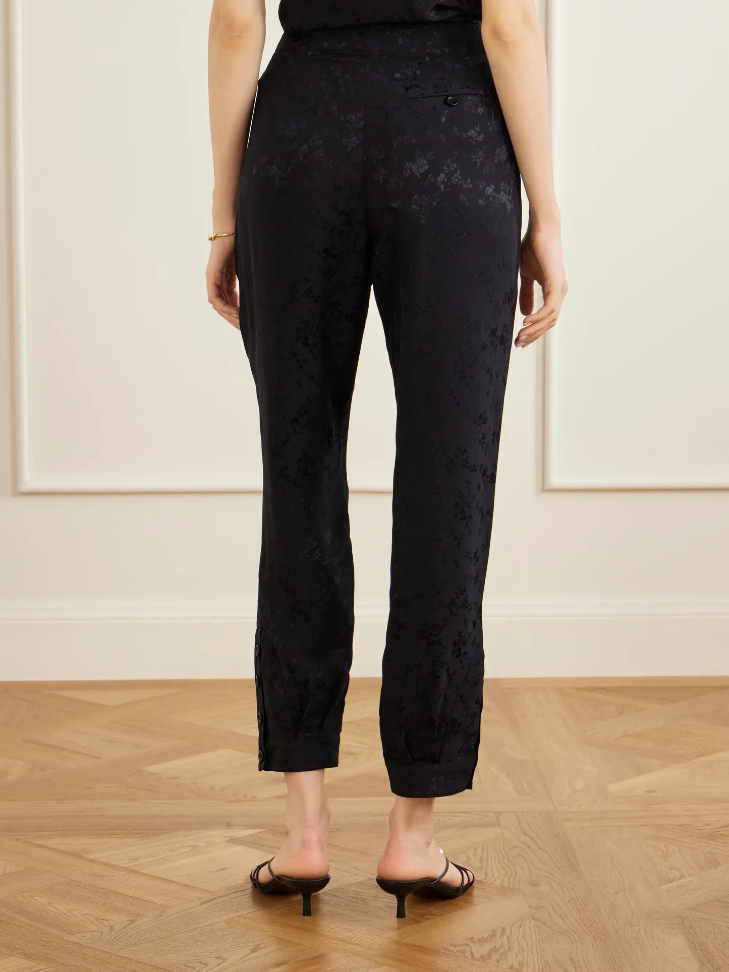 Gaucha Floral-jacquard Silk Tapered Pants