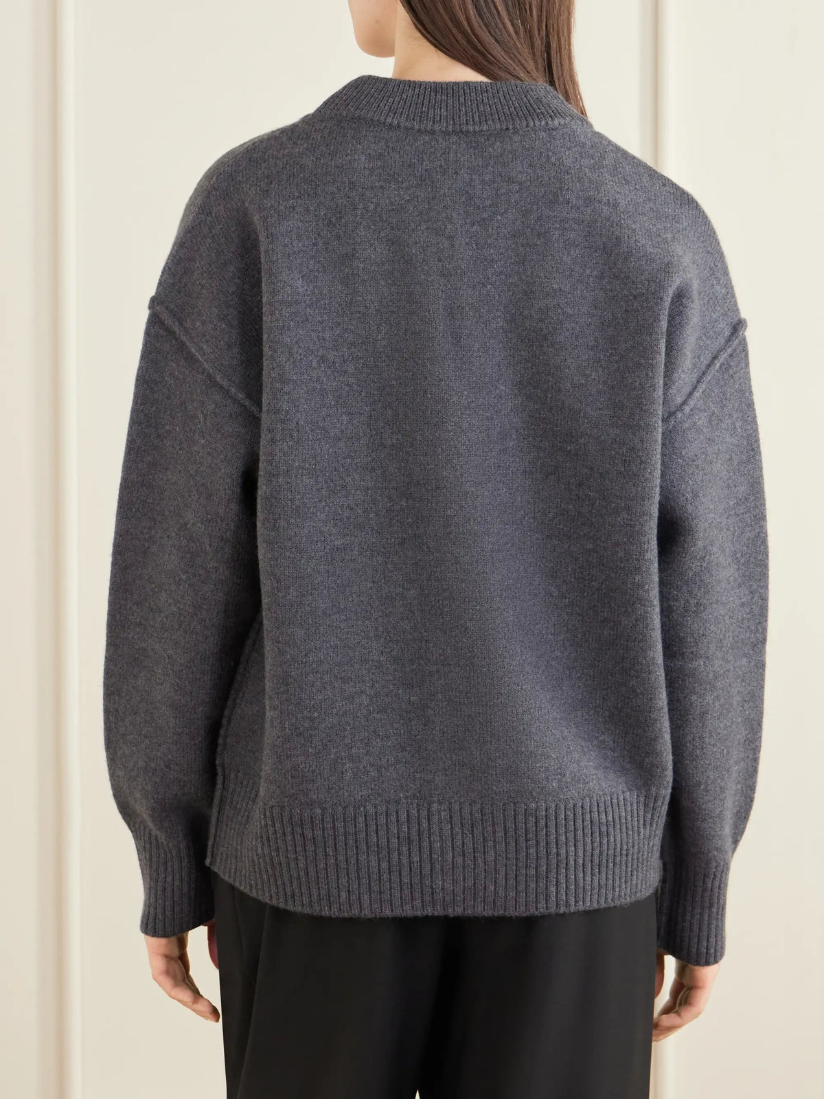 AMI PARIS + Net Sustain Adc Intarsia Wool Cardigan