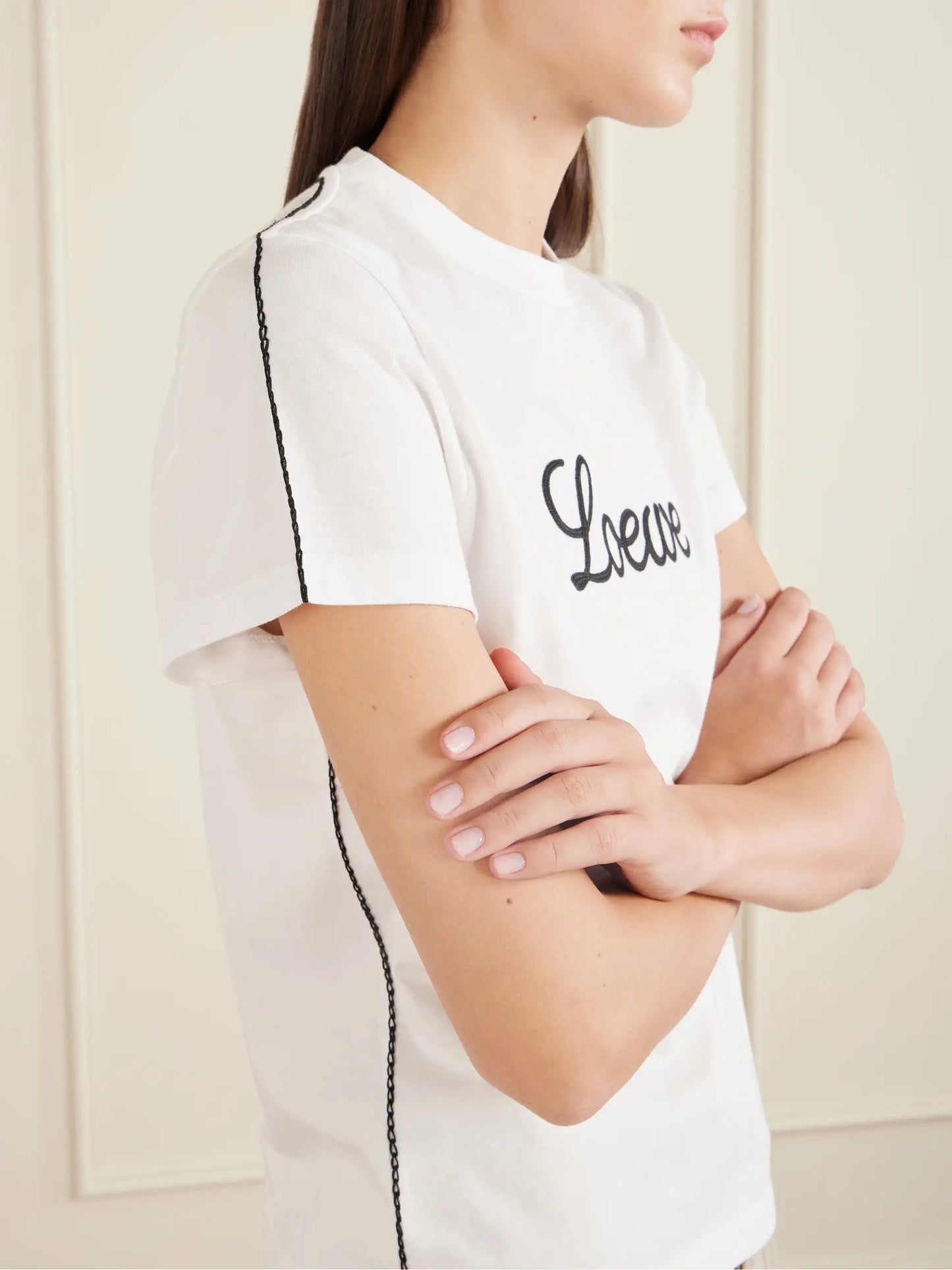 Embroidered Cotton-jersey T-shirt