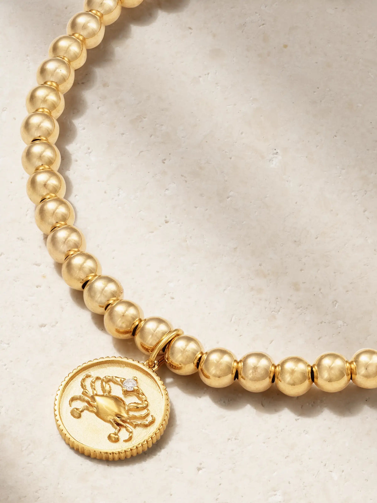 Cancer 14-karat Gold Diamond Bracelet