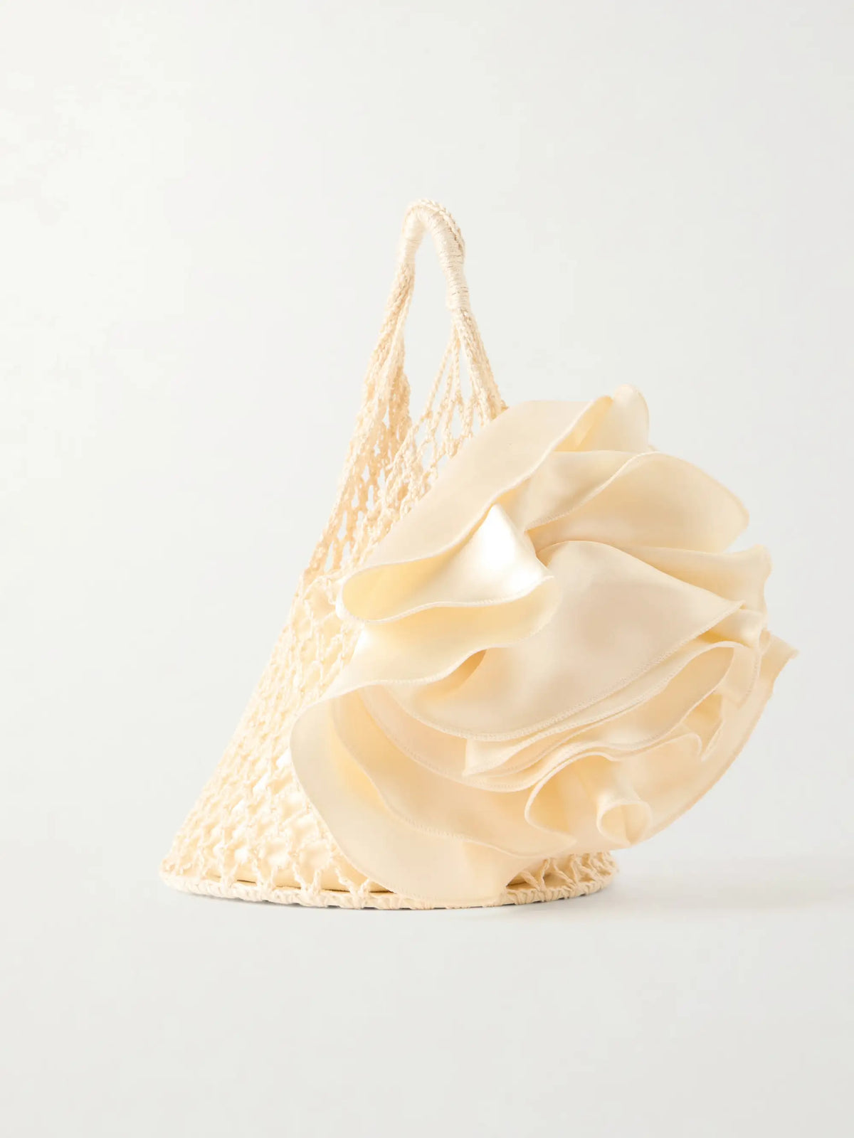 Devana Mini Leather-trimmed Silk And Cotton-blend Knitted Shoulder Bag