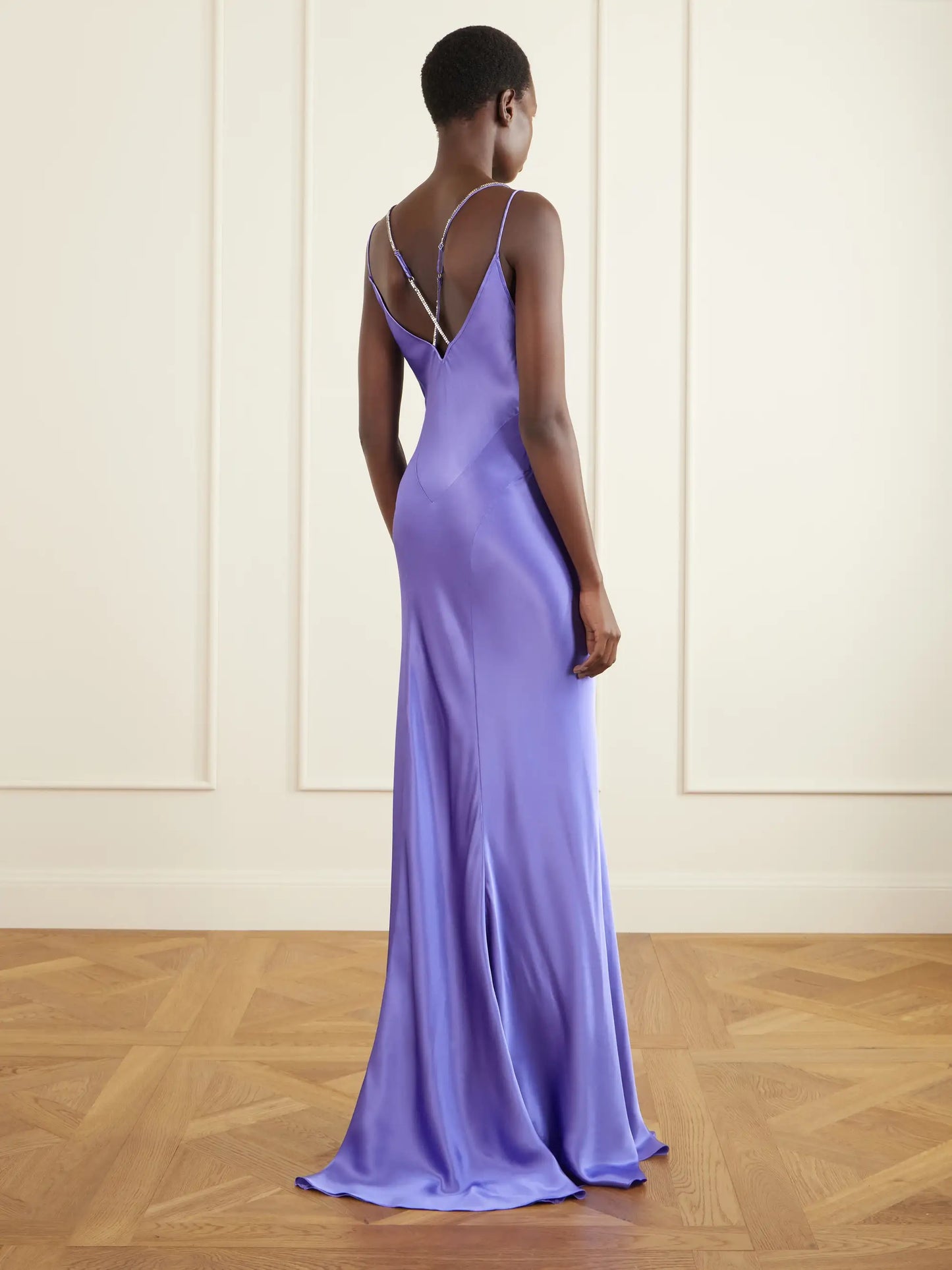 Embellished Satin Gown