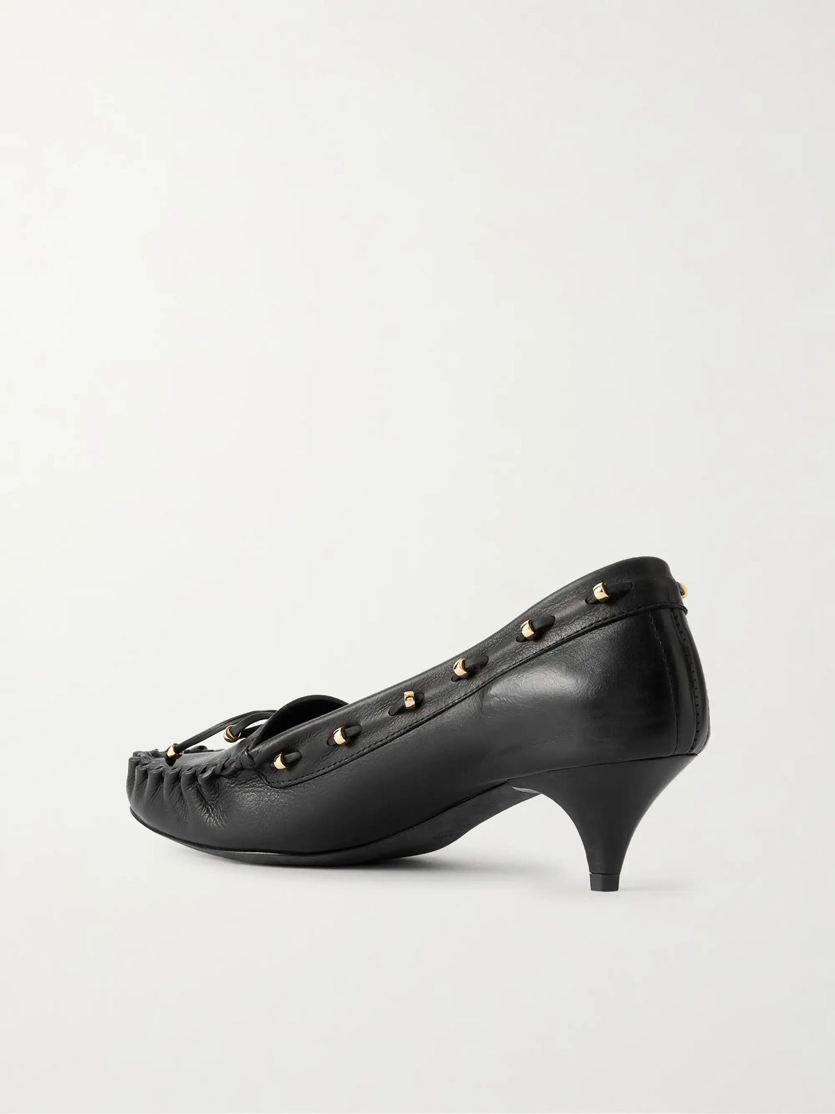 Milly Embellished Whipstitched Textured-leather Pumps