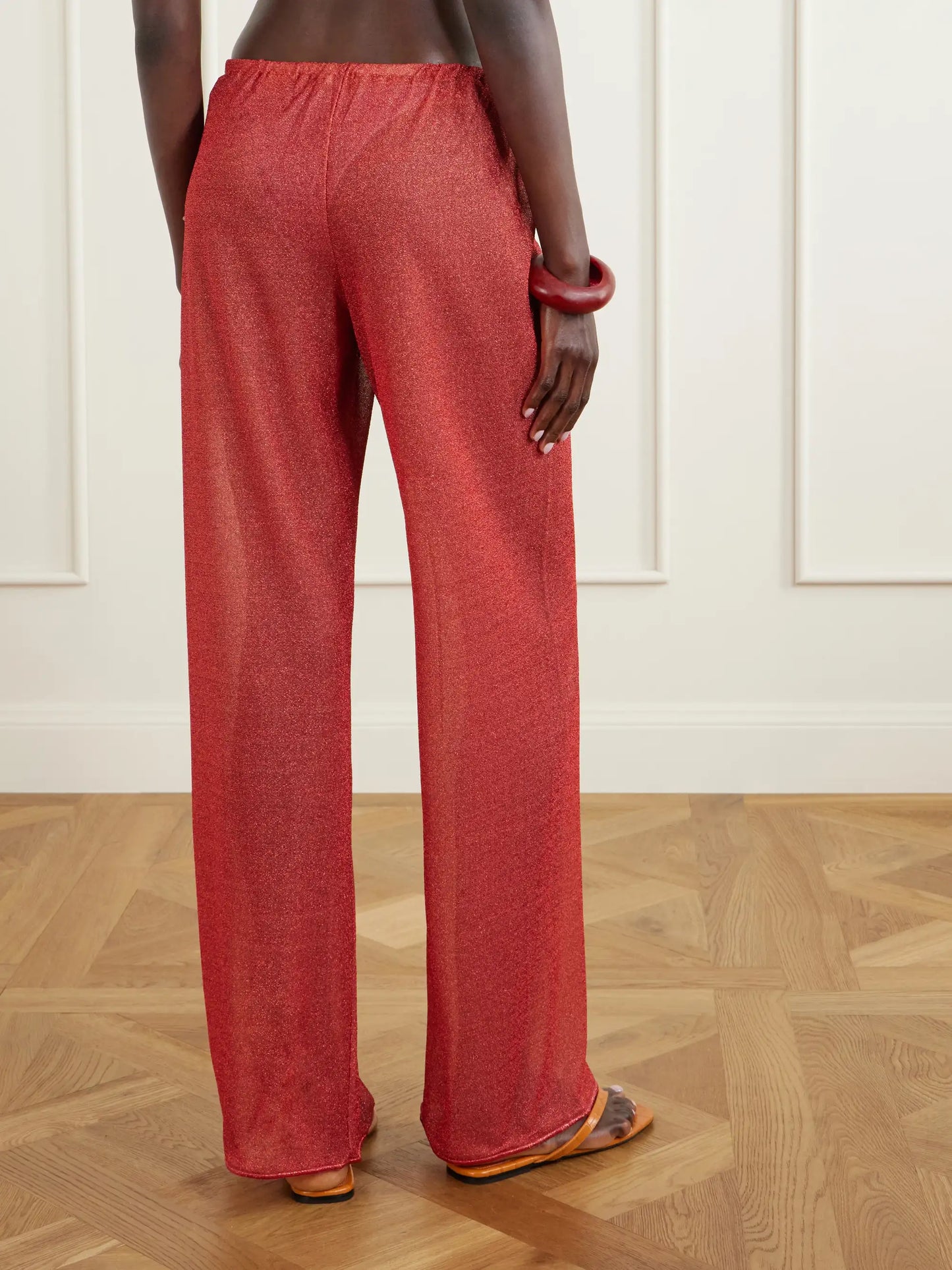 Lumière Metallic Lurex Wide-leg Pants