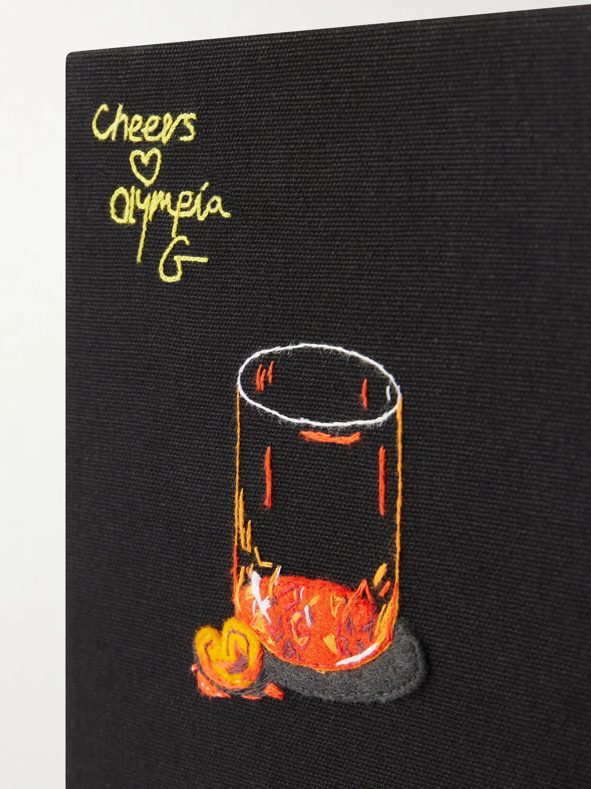 Negroni Appliquéd Embroidered Canvas Clutch