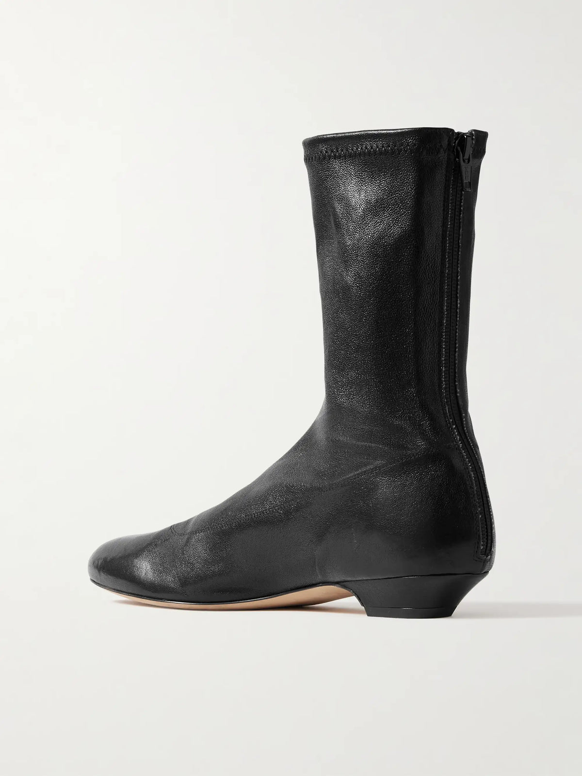 KHAITE Leather Ankle Boots