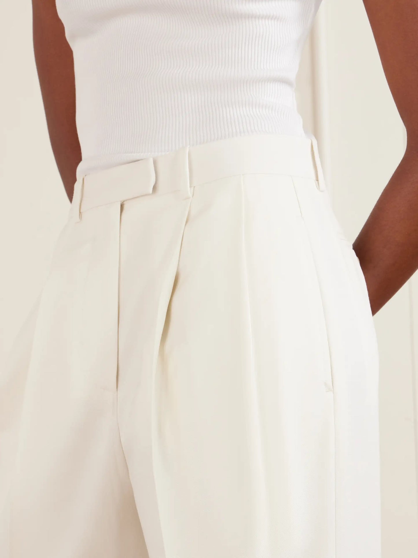 Pleated Grain De Poudre Wool And Mohair-blend Wide-leg Pants