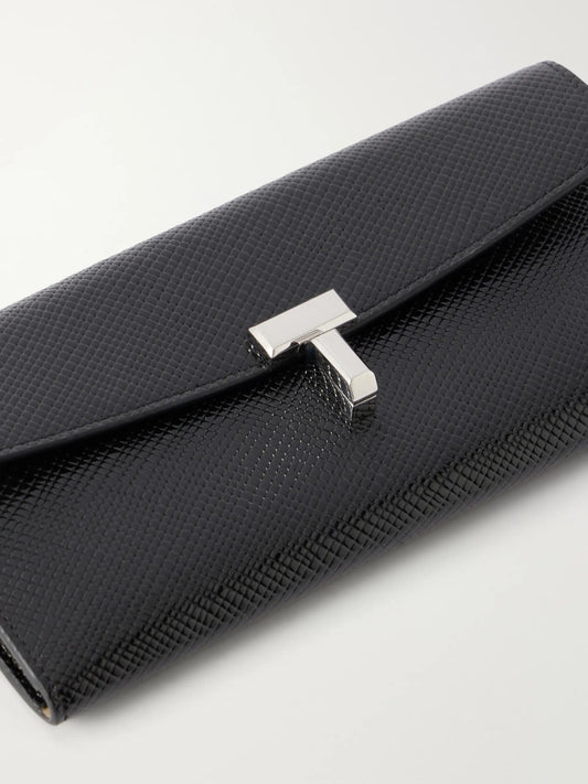 TOTEME T-lock Patent-leather Wallet