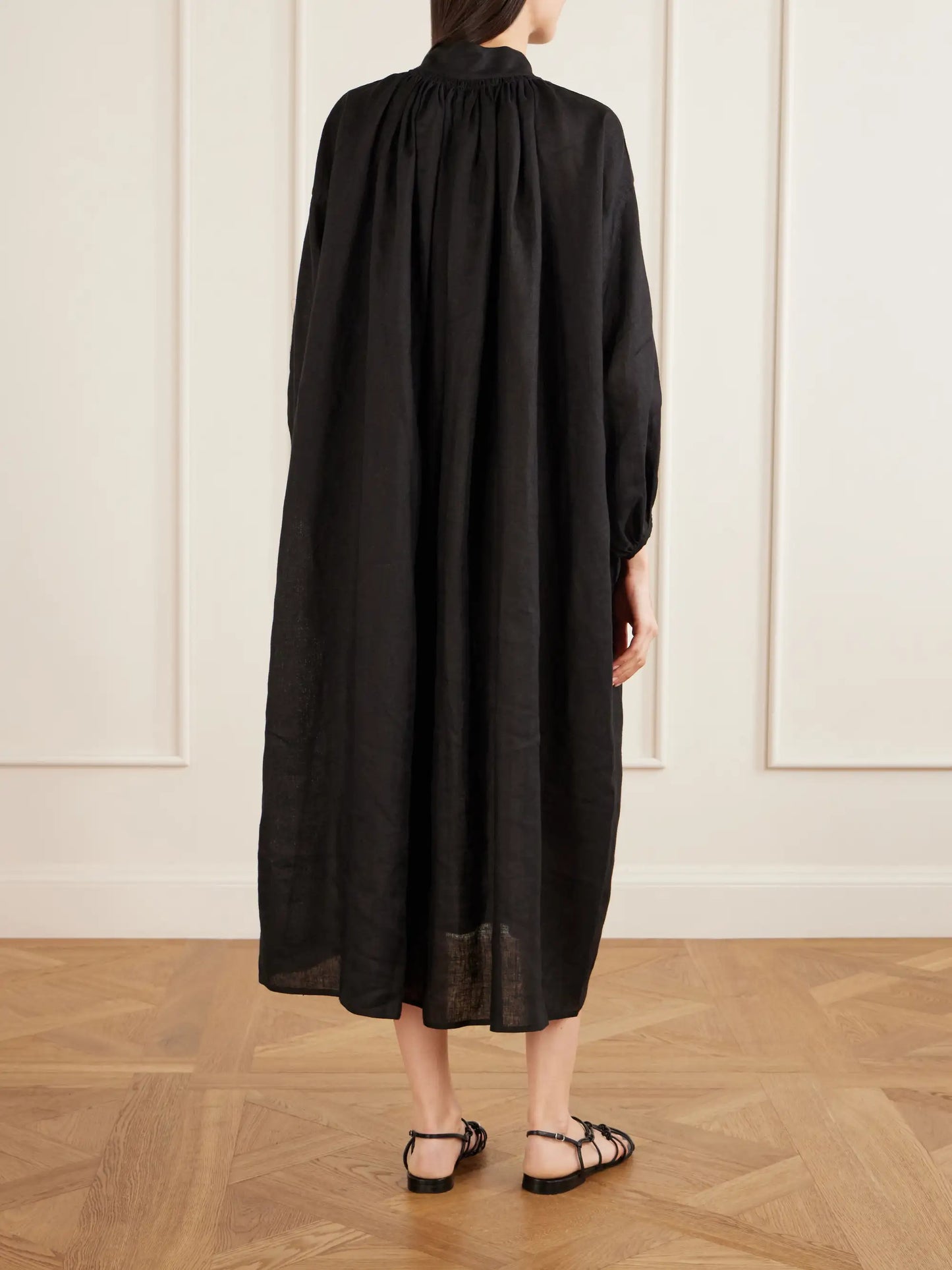 Black Sea Linen Maxi Dress