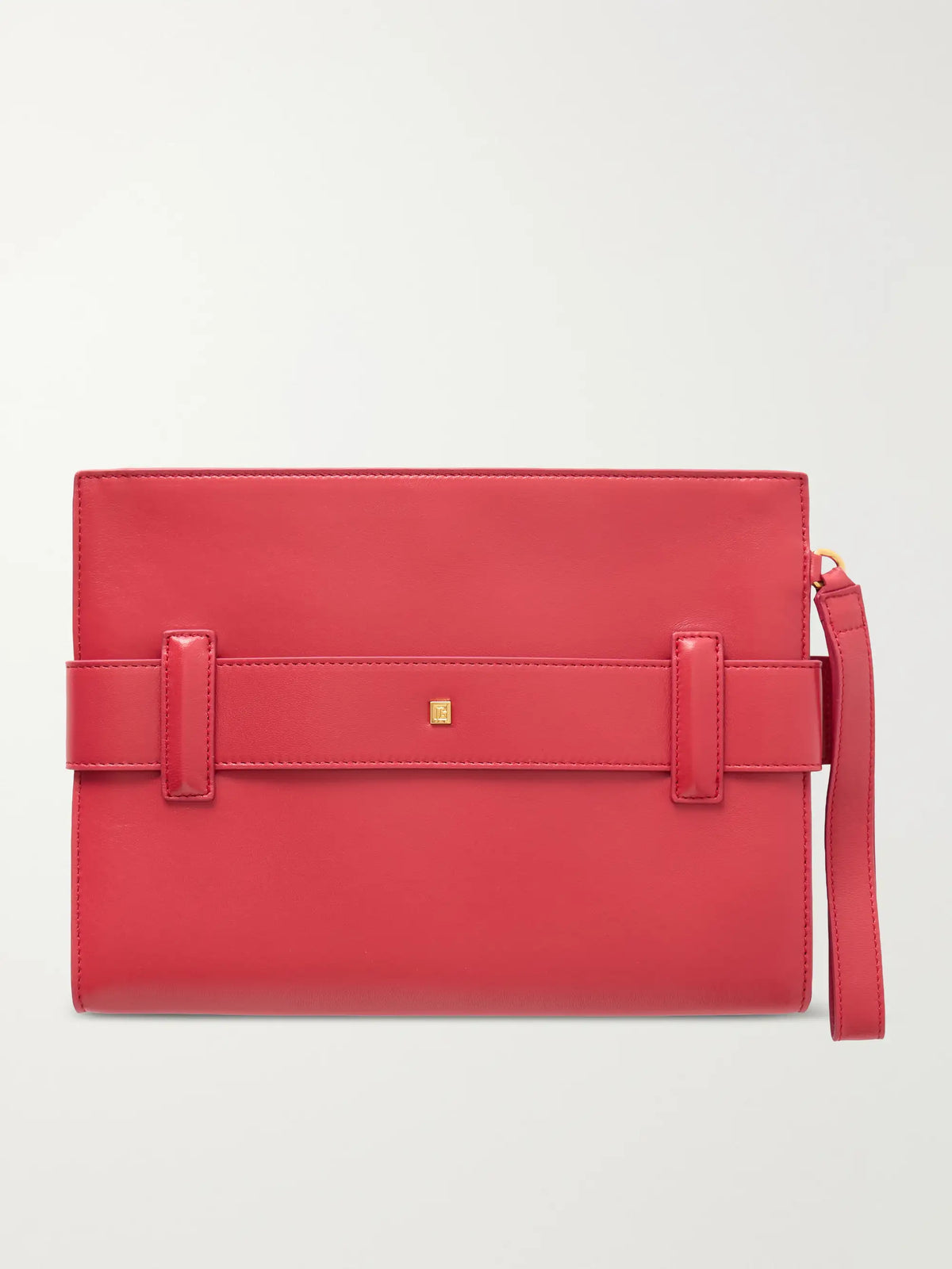 Anthem Buckled Leather Clutch