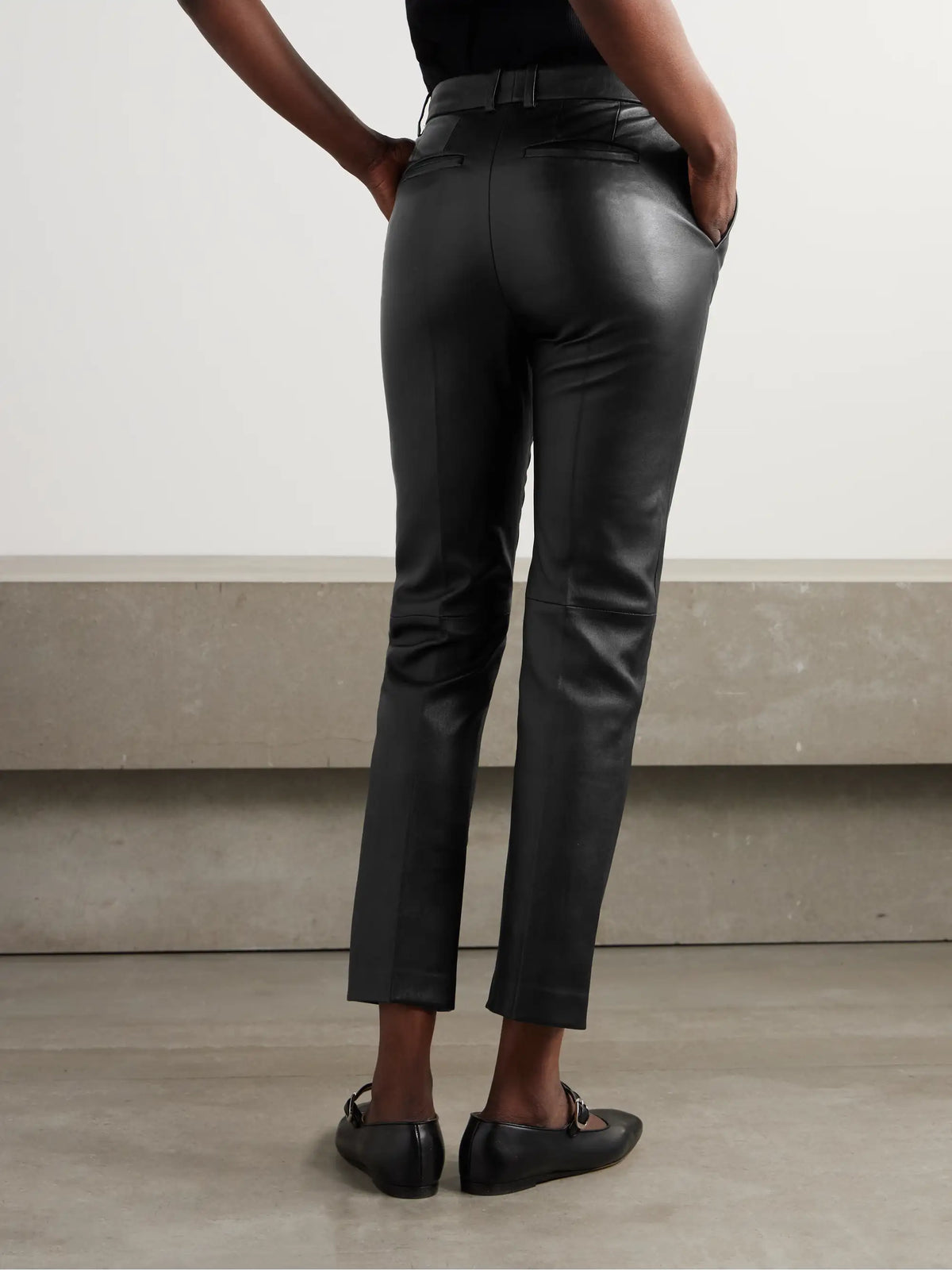 Coleman Leather Slim-fit Pants