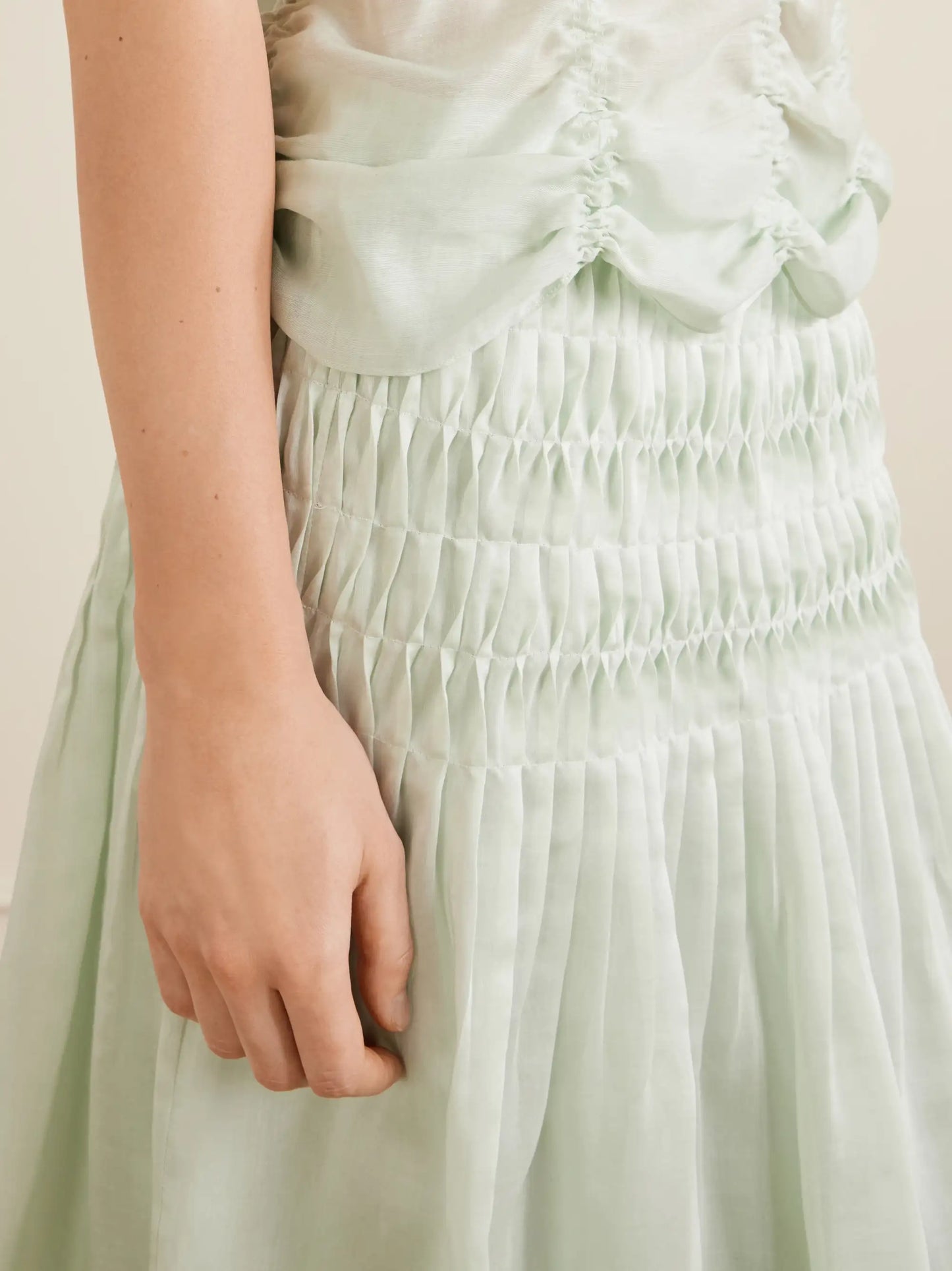 Florence Ruched Lyocell And Silk-blend Skirt
