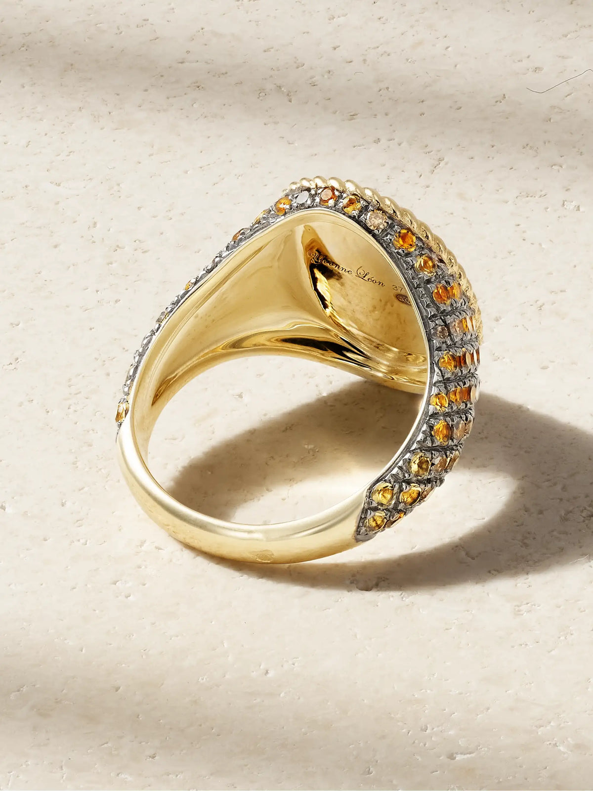 Chevalière Ovale 9-karat Gold, Diamond And Citrine Signet Ring