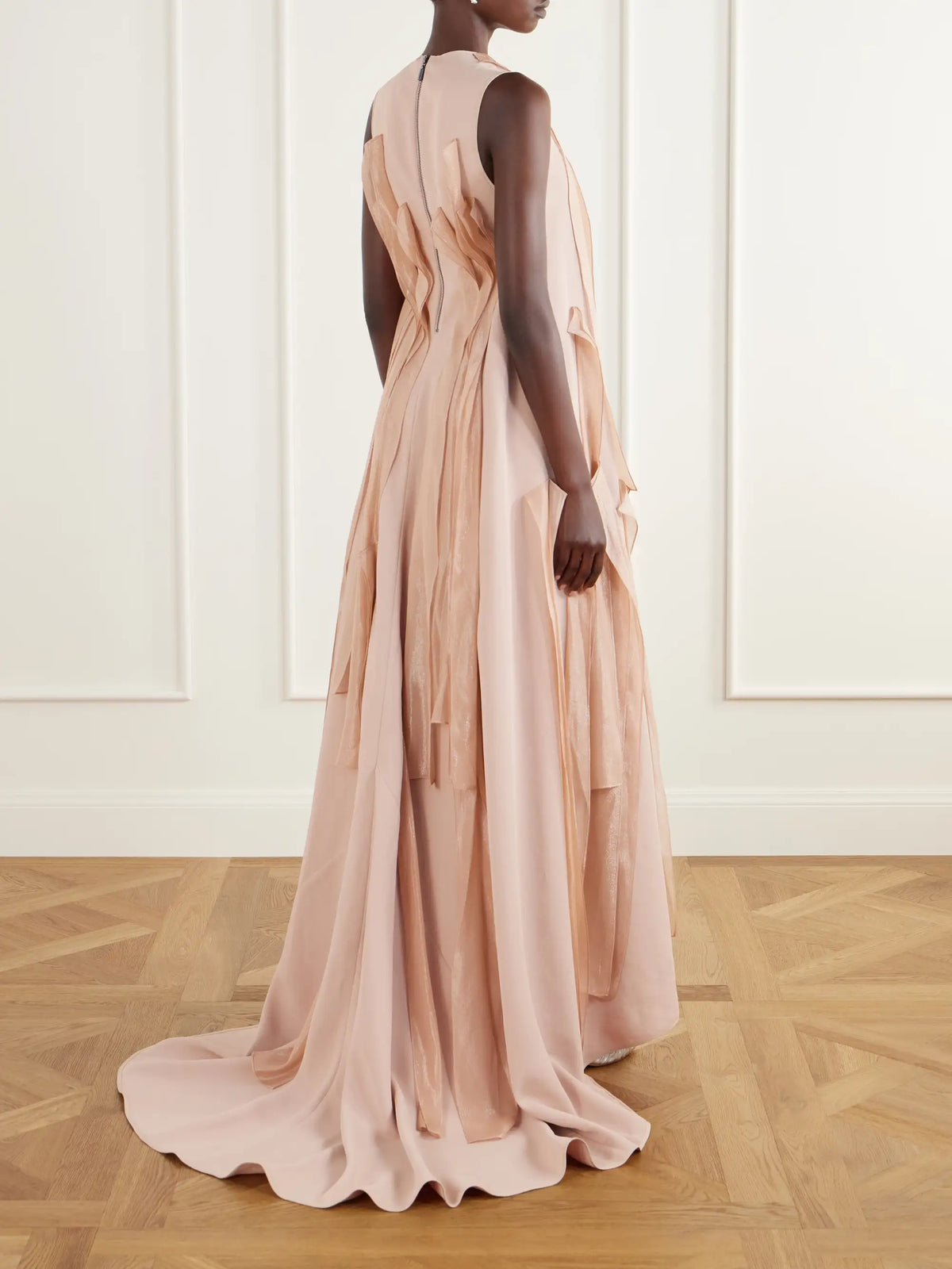 Maticevski Beseech Draped Pleated Crepe And Satin Gown