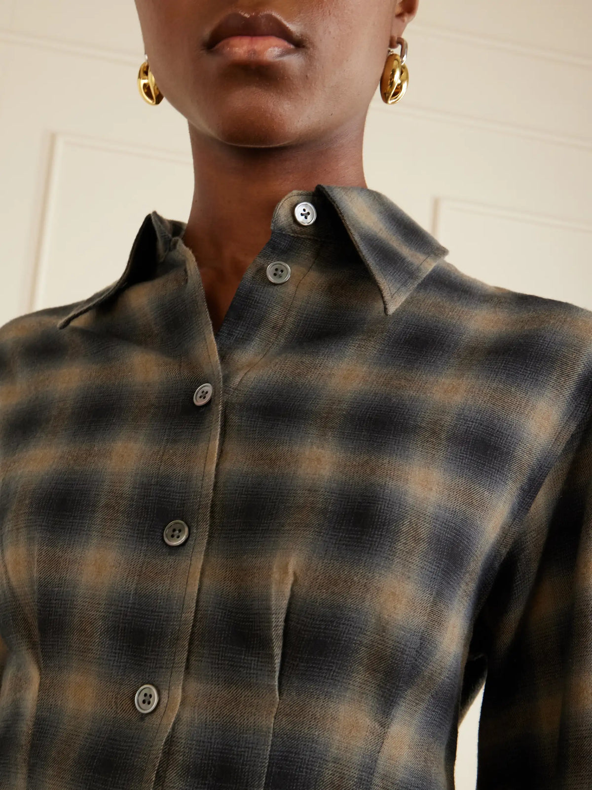 Our Legacy Envelop Checked Cotton And Wool-blend Shirt