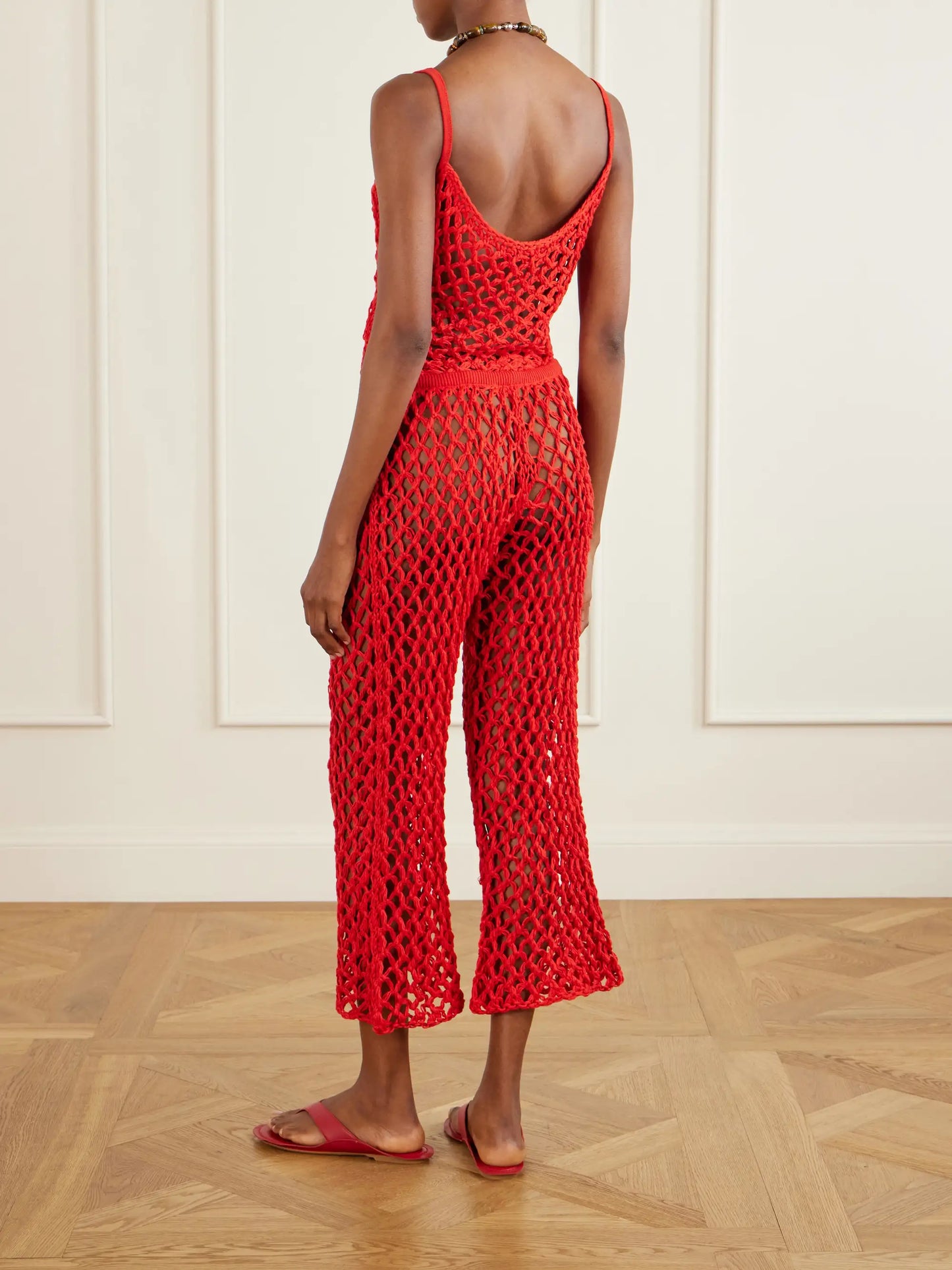Clara Crocheted Straight-leg Pants