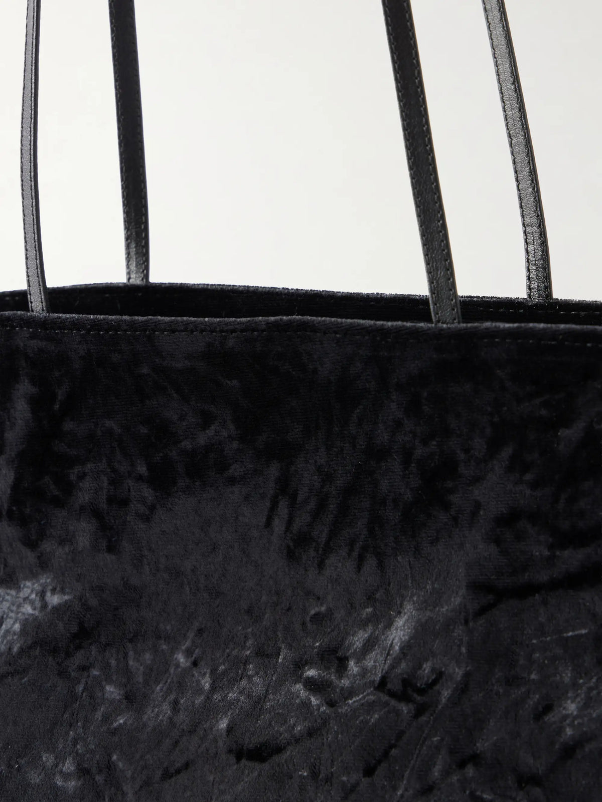 Valesque Spaghetti Leather-trimmed Crushed-velvet Shoulder Bag