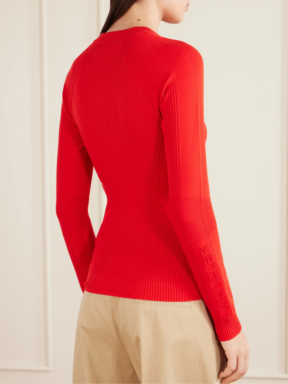 Appliquéd Ribbed-knit T-shirt