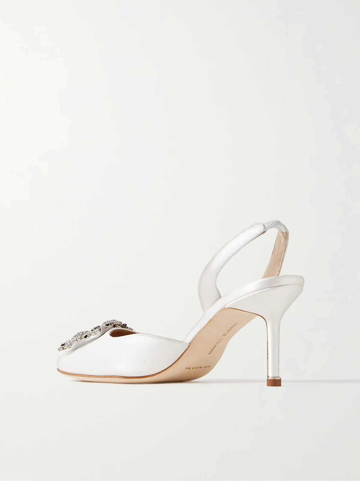Hangisli 70 Crystal-embellished Satin Slingback Pumps