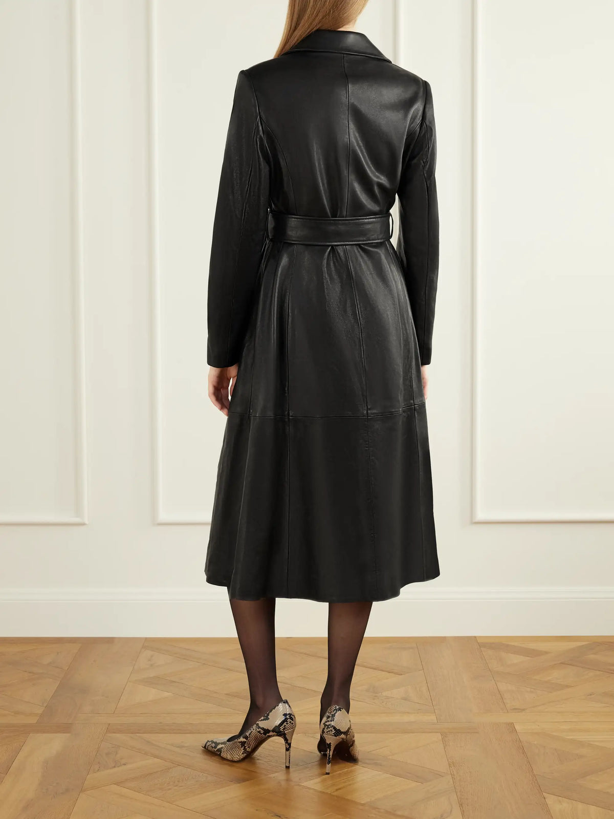 Nour Hammour Camden Belted Leather Coat
