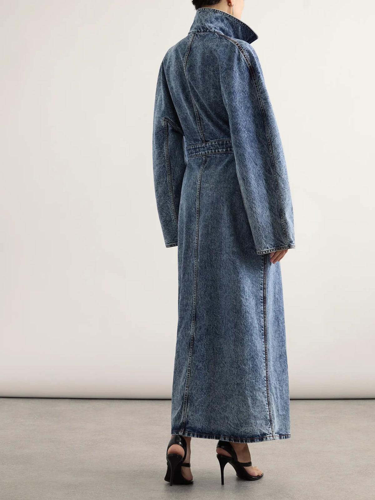 Spiral Asymmetric Denim Coat