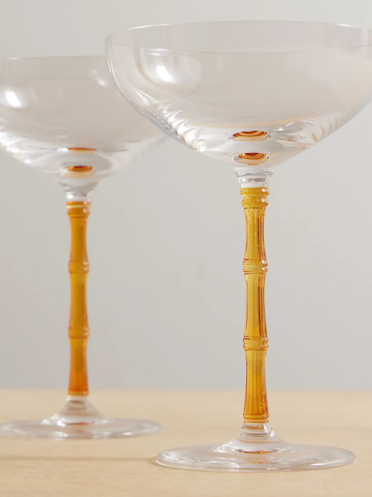 Bamboo Set Of Two Crystal Champagne Coupes