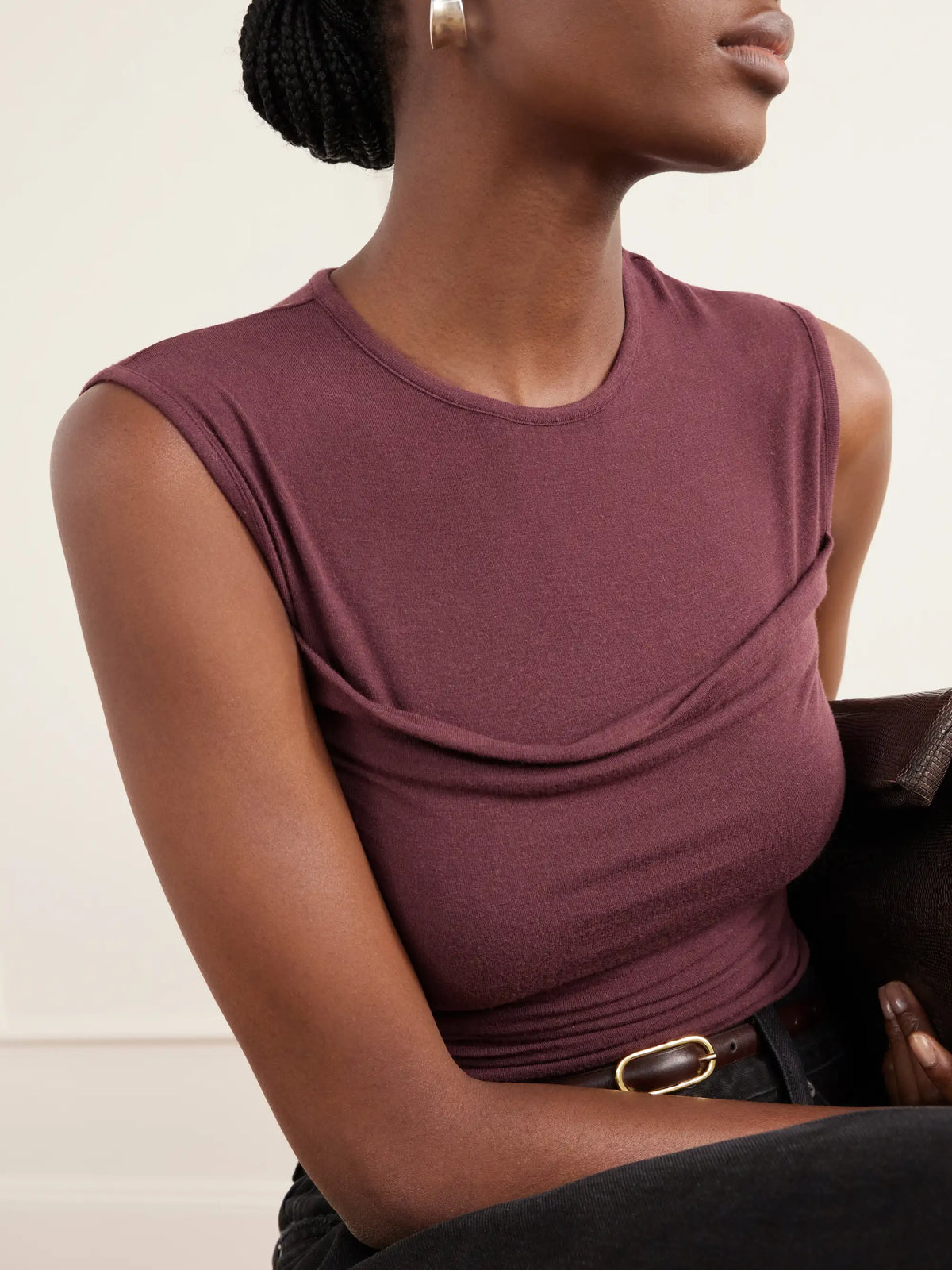 AGOLDE Theodore Ruched Jersey Tank