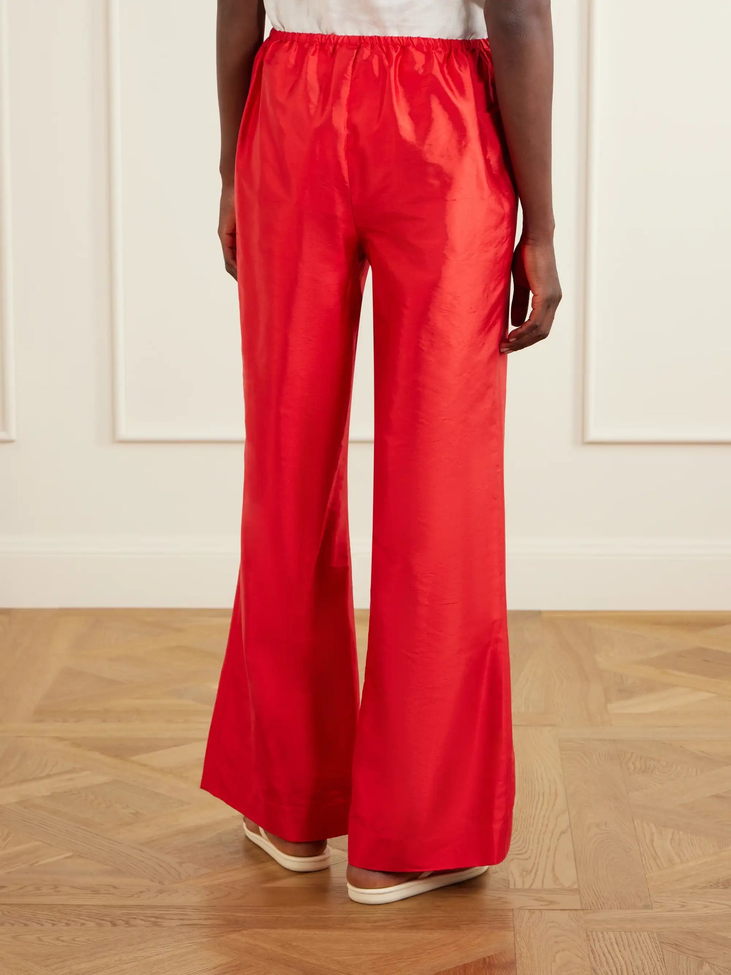 Stroll Silk-dupioni Wide-leg Pants