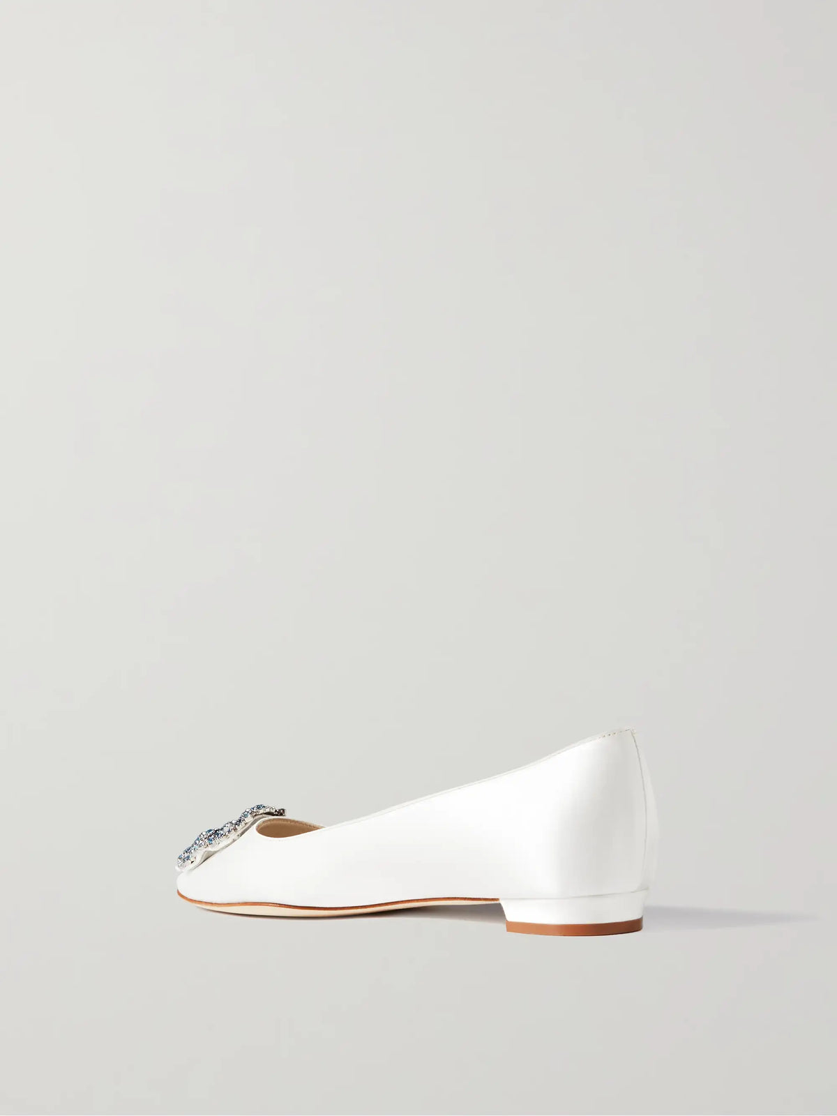 Hangisiflat Crystal-embellished Satin Point-toe Flats