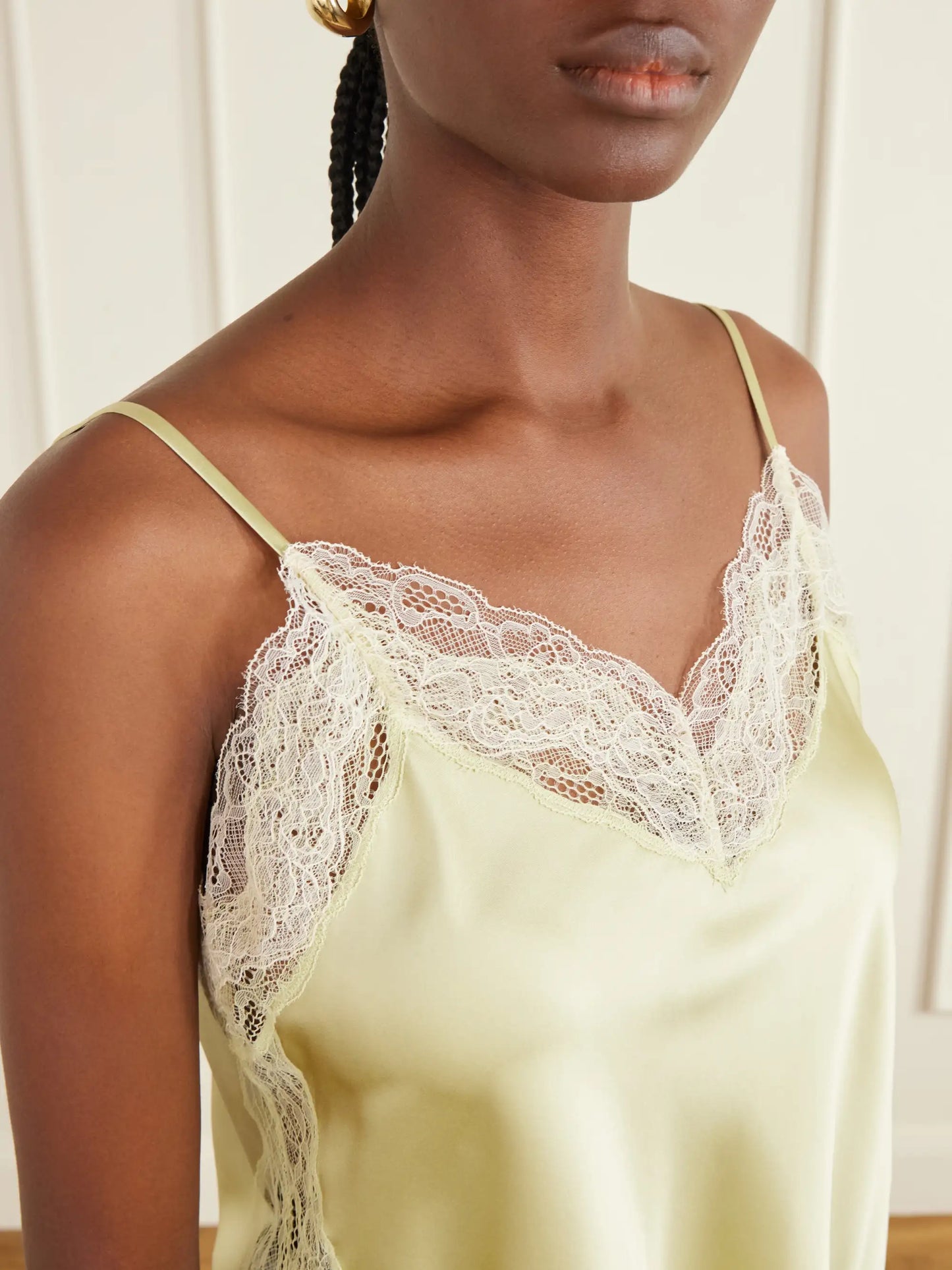 Johantan Lace-trimmed Silk-blend Satin Blouse
