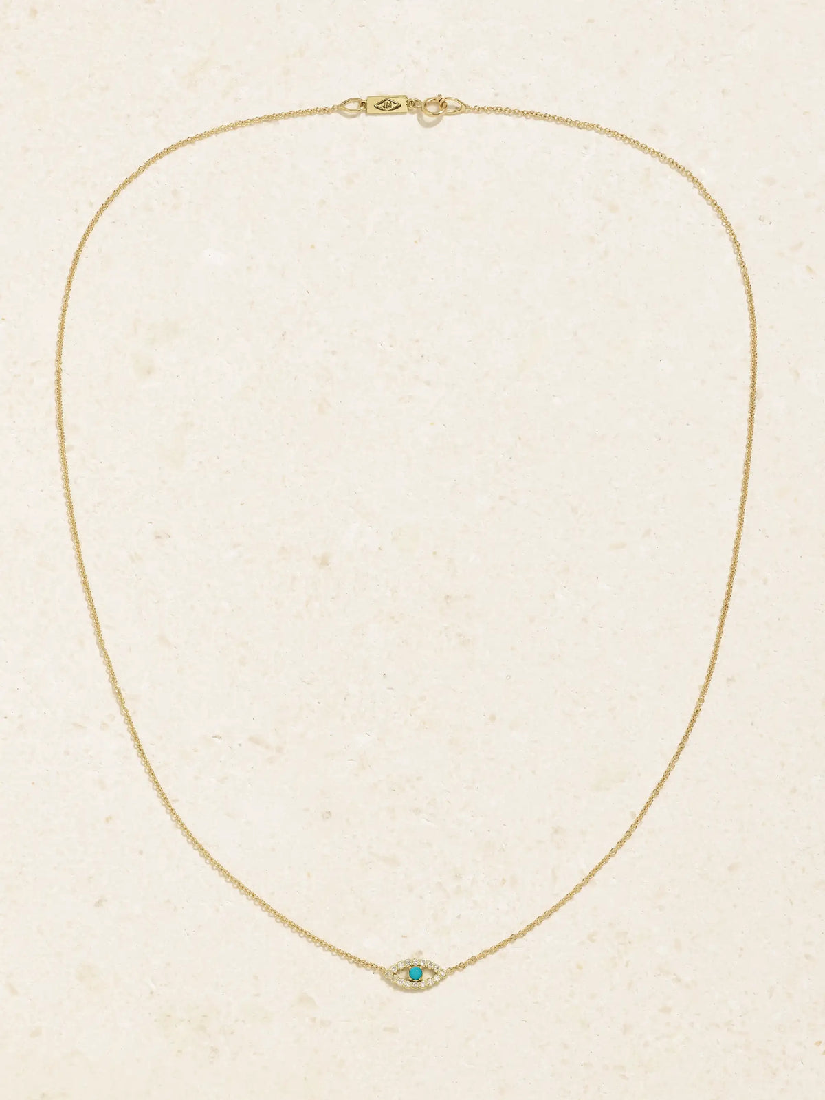 Evil Eye Mini 18-karat Gold Diamond And Turquoise Necklace